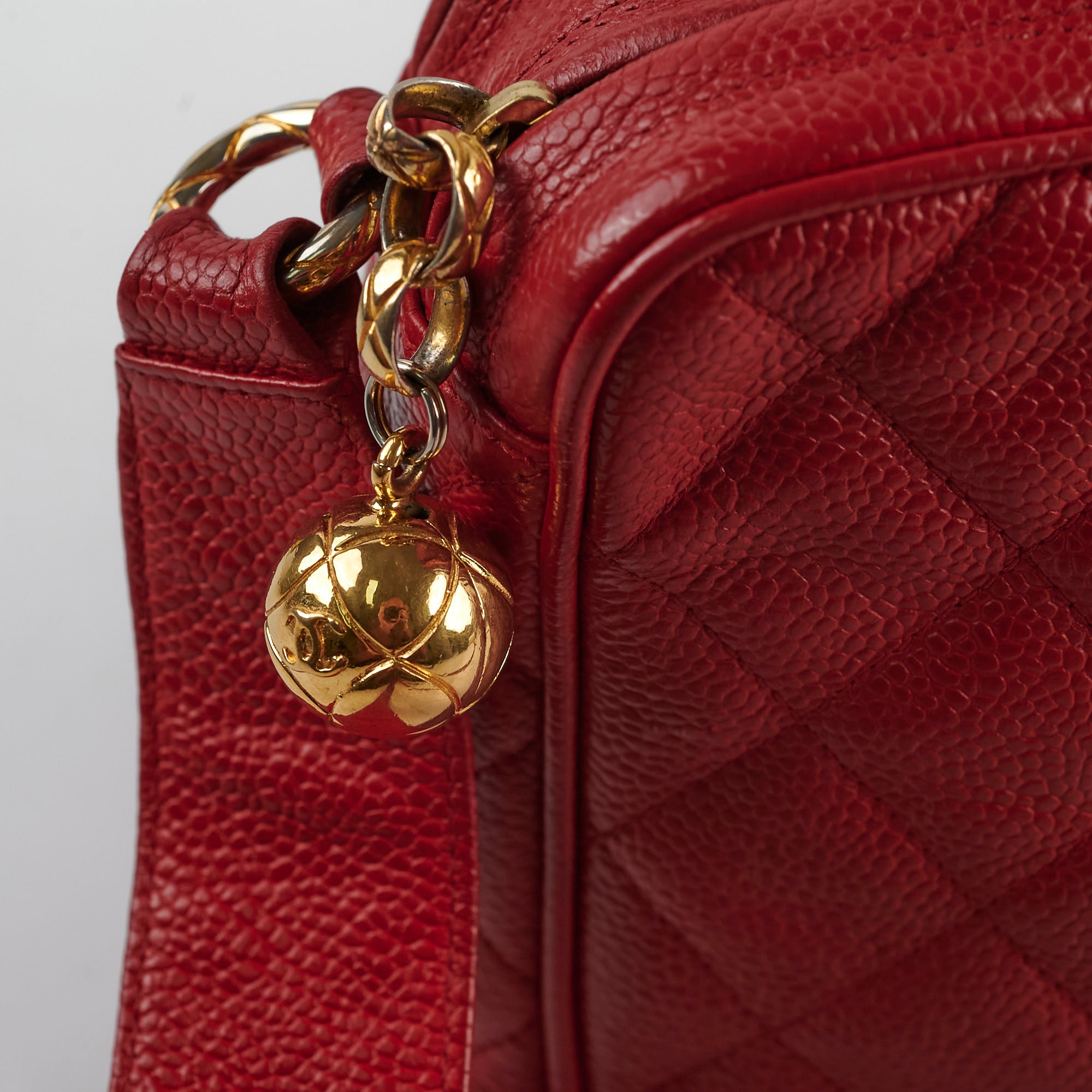 Chanel Camera Red Caviar Leather Crossbody Bag - Series 2 | Luxury Designer Handbag for Women, Perfect for Date Night & Special Occasions