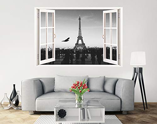 3D Removable Vinyl Wall Decals Stickers - Peel & Stick Cityscape Wallpaper for Home Decor (85x125cm) - Easy to Apply DIY Wall Art for Living Room, Bedroom, Nursery & Office