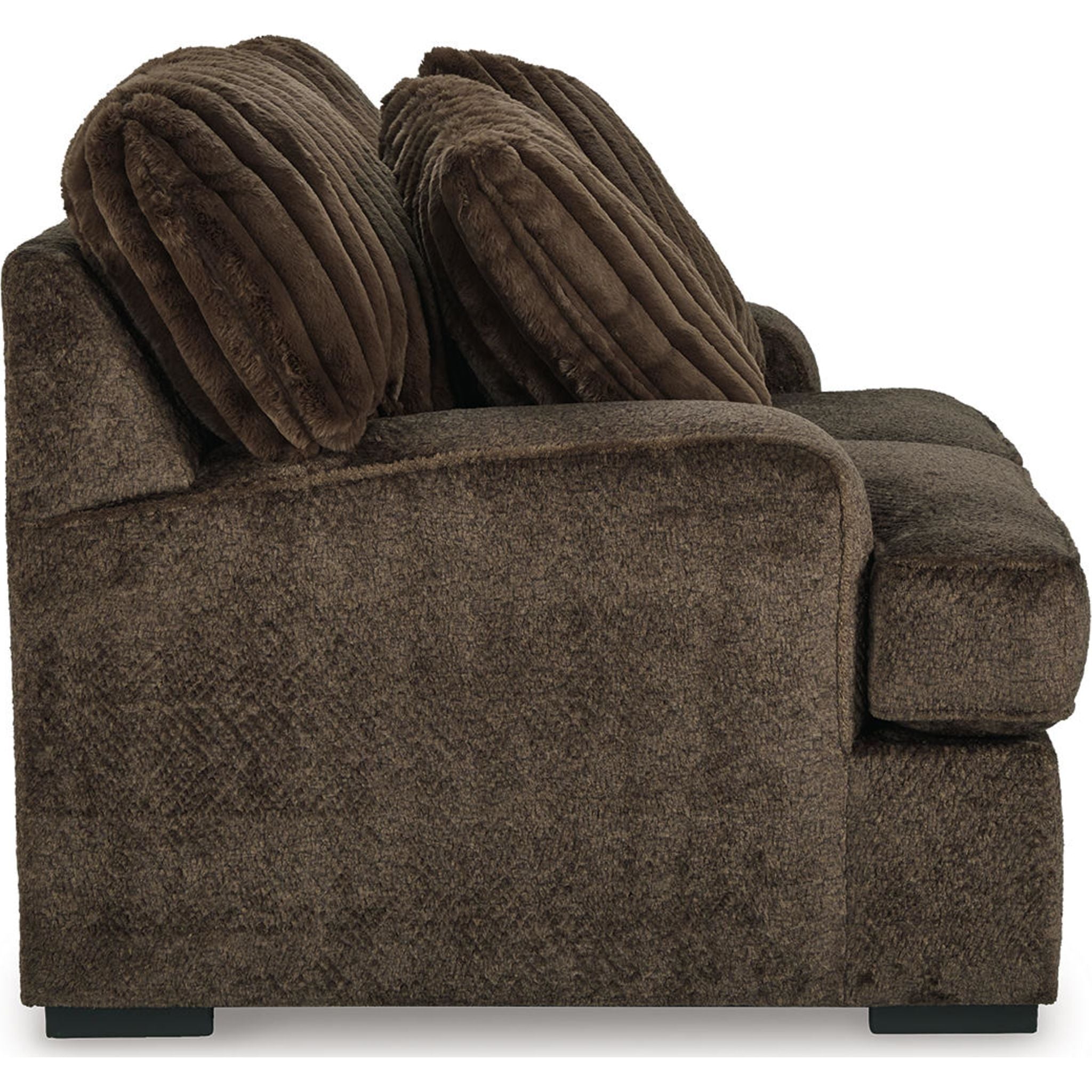 Aylesworth Loveseat in Chocolate Brown - Comfortable Small Couch for Living Room, Apartment, and Office Spaces