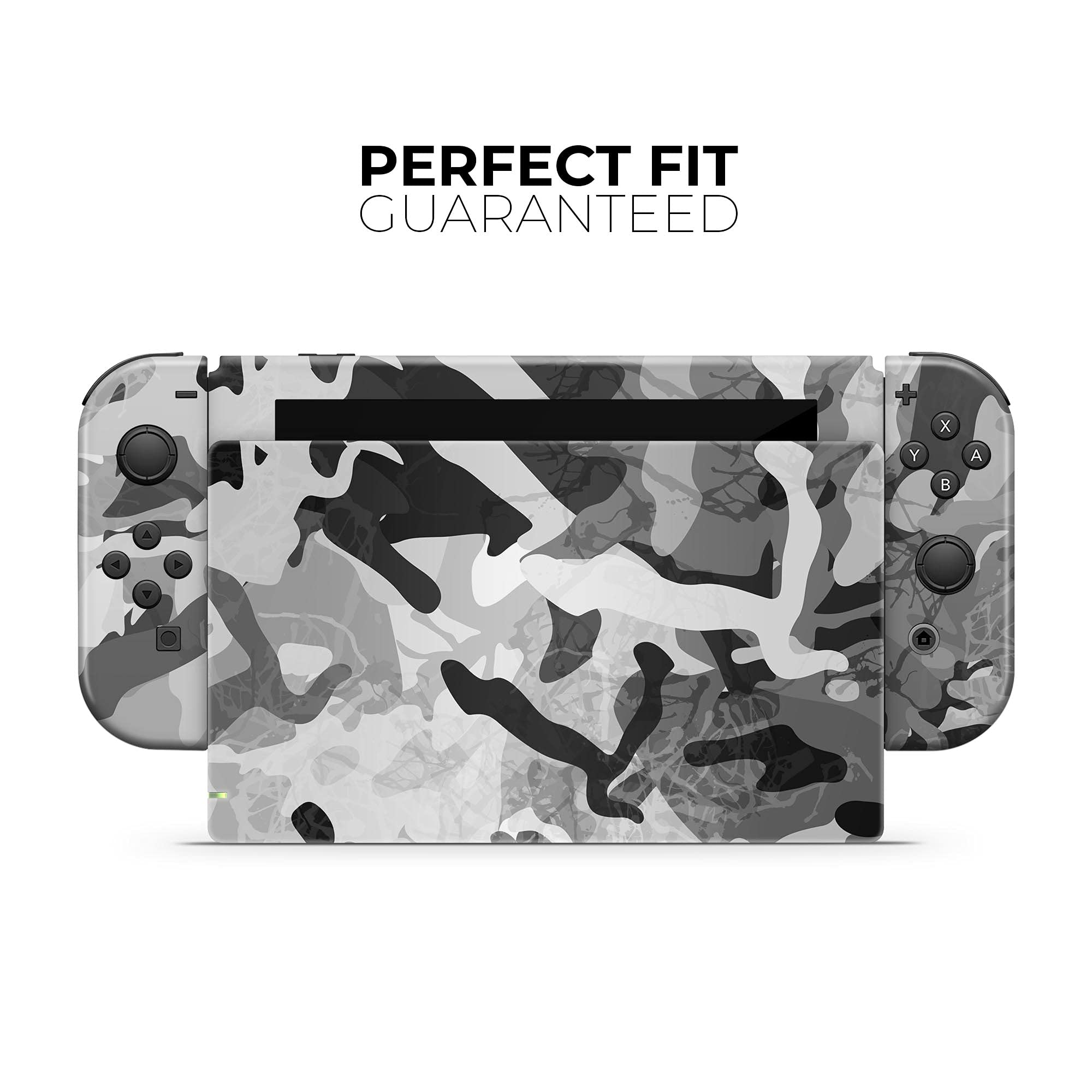Nintendo Switch Skin Decal - Removable Vinyl Wrap Cover Compatible with Switch Console - Scratch-Resistant Protective Desert Snow Camouflage V2 - Perfect for Gaming, Travel & Customization