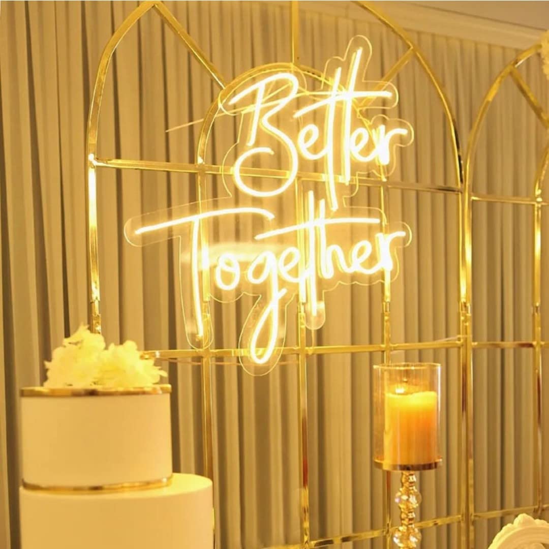LED Neon Sign Night Light - Custom Wall Decor for Bedroom, Bar, Wedding, Birthday & Christmas Party - USB Powered 5V Chain Light Modulator (Let's Party Blue) - Perfect for Home, Office & Event Decorations