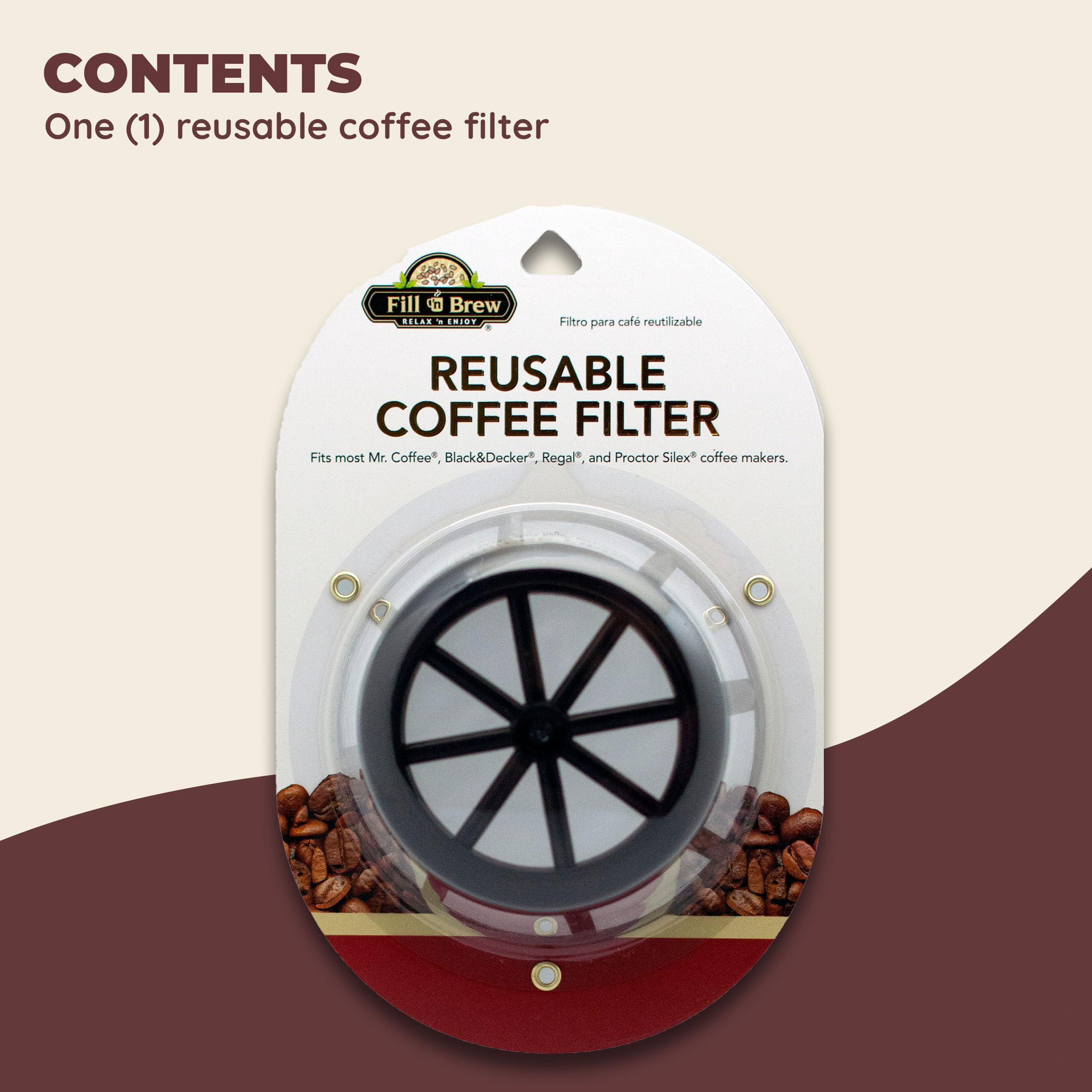 Reusable Coffee Filter Basket - Fits Most Coffee Makers (Mr. Coffee, Black & Decker, Regal, Procter Silex) | Eco-Friendly & Durable | Perfect for Home, Office & Camping Brewing