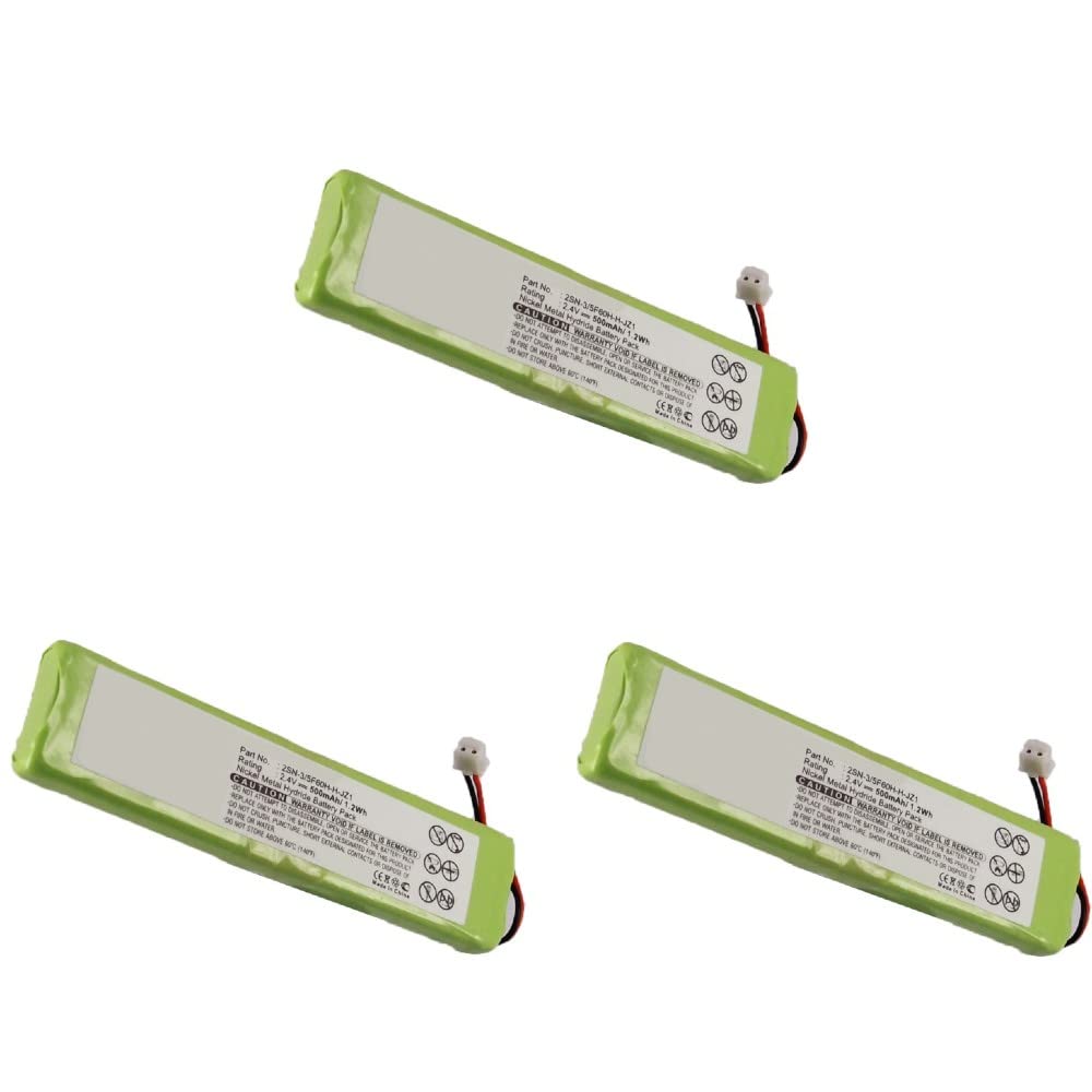 Synergy Digital Cordless Phone Batteries - 3 Pack Ni-MH 2.4V 500mAh Replacement Batteries for Grundig 2SN-3/5F60H-H-JZ1 Cordless Phones | Long-Lasting Power for Home & Office Use