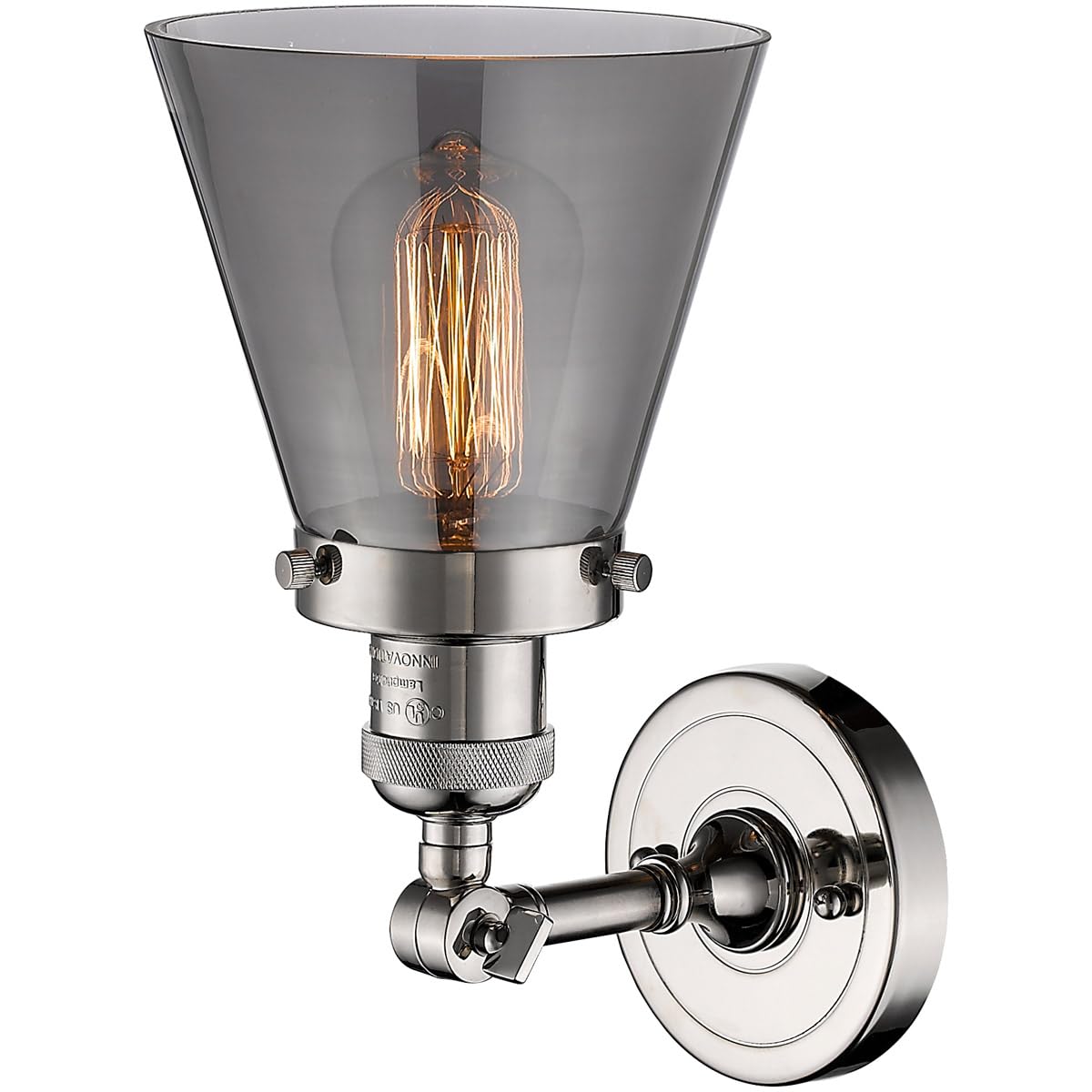 Innovations 201F-PN-G63-LED Semi-Flush Mount Ceiling Light Fixture - Polished Nickel Finish, Energy Efficient LED Lighting for Bedroom, Kitchen, Hallway & Living Room