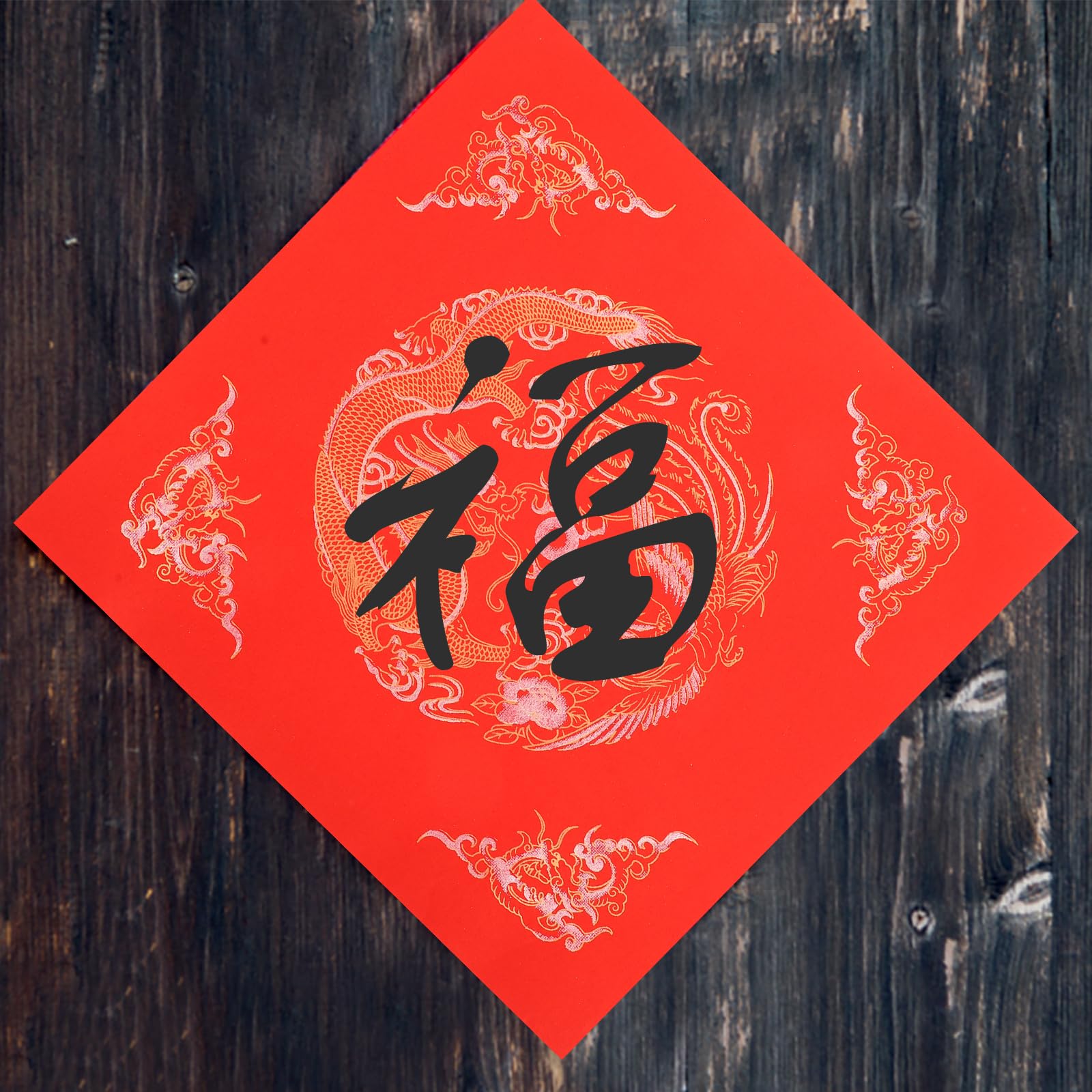 ULTNICE 40PCS Chinese Red Xuan Paper - Blank Calligraphy Fu Character Rice Paper for Spring Festival Decorations (34cm) - Perfect for DIY Chunlian/Duilian Couplets, Home Decoration & Chinese New Year Celebrations