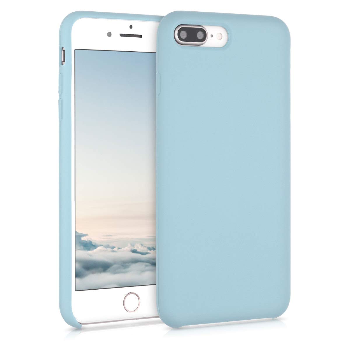 kwmobile Premium TPU Silicone Case for Apple iPhone 7 Plus/iPhone 8 Plus - Soft Protective Phone Cover in Pastel Blue | Perfect for Everyday Use, Work & Travel Protection