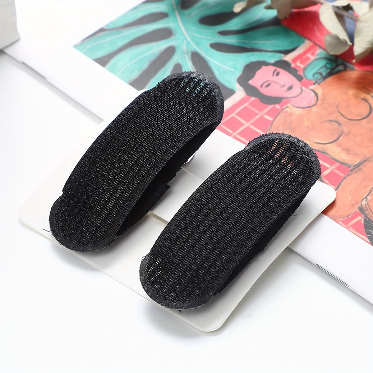 CHANDERKASH Black Sponge Bump Up Hair Clip - Volumizing Bun Clips for Women (2-Pack) | Hair Accessories for Updos, Ponytails & Everyday Hairstyles