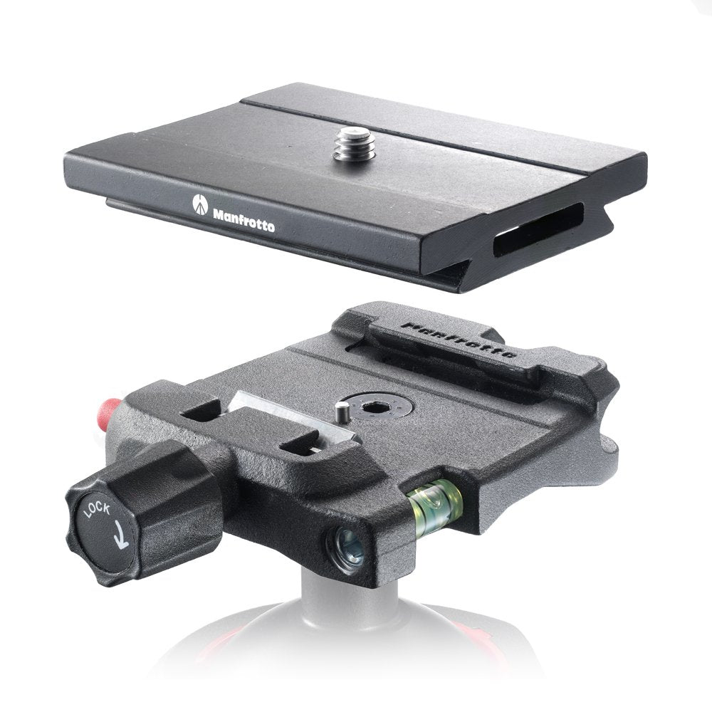 Manfrotto MSQ6 Q6 Top Lock Quick Release Adapter with Plate (Black) - Compatible with DSLR Cameras, Video Cameras & Tripods for Professional Photography & Videography