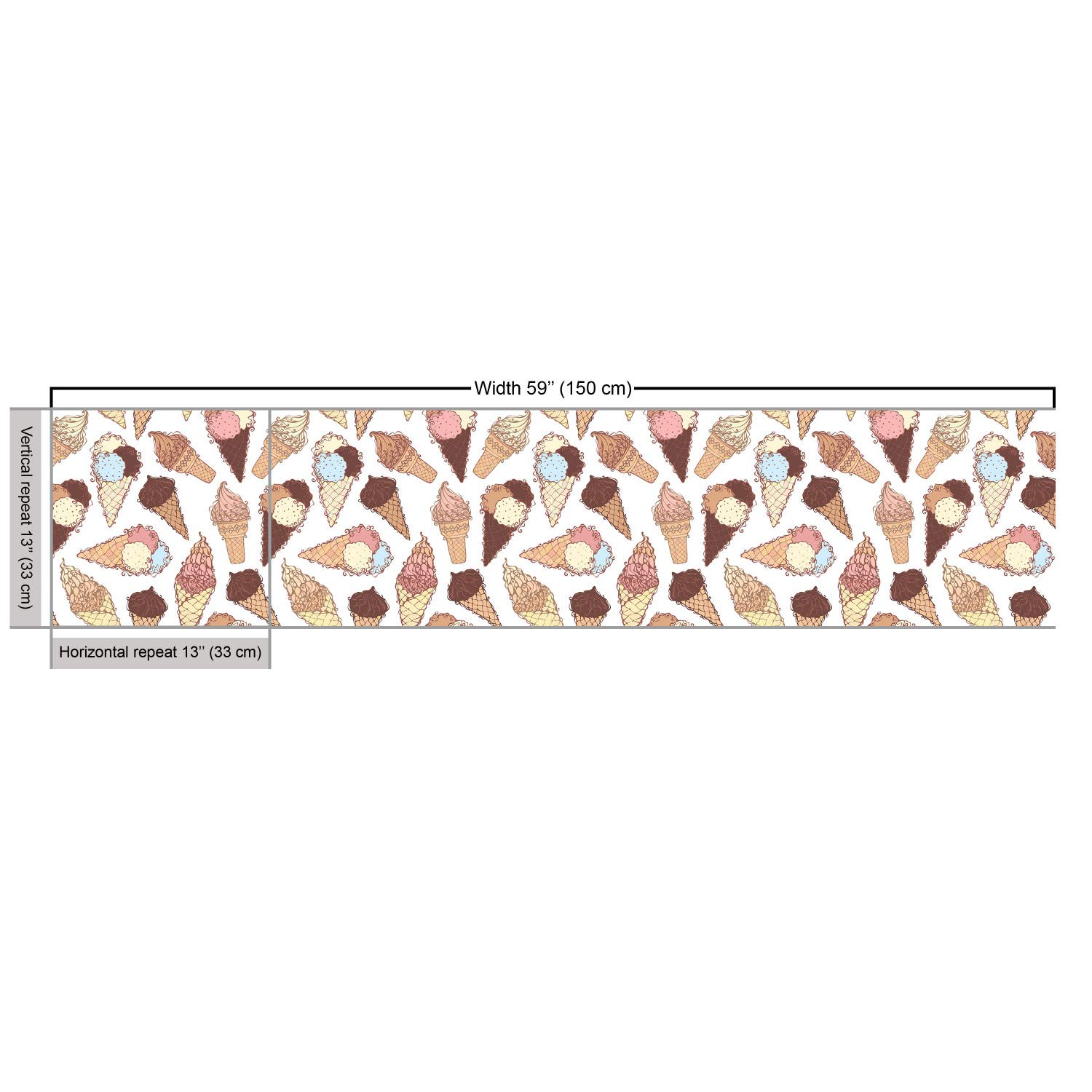 Ambesonne Ice Cream Fabric - 3 Yards, Brown Beige for Upholstery & Home Decor