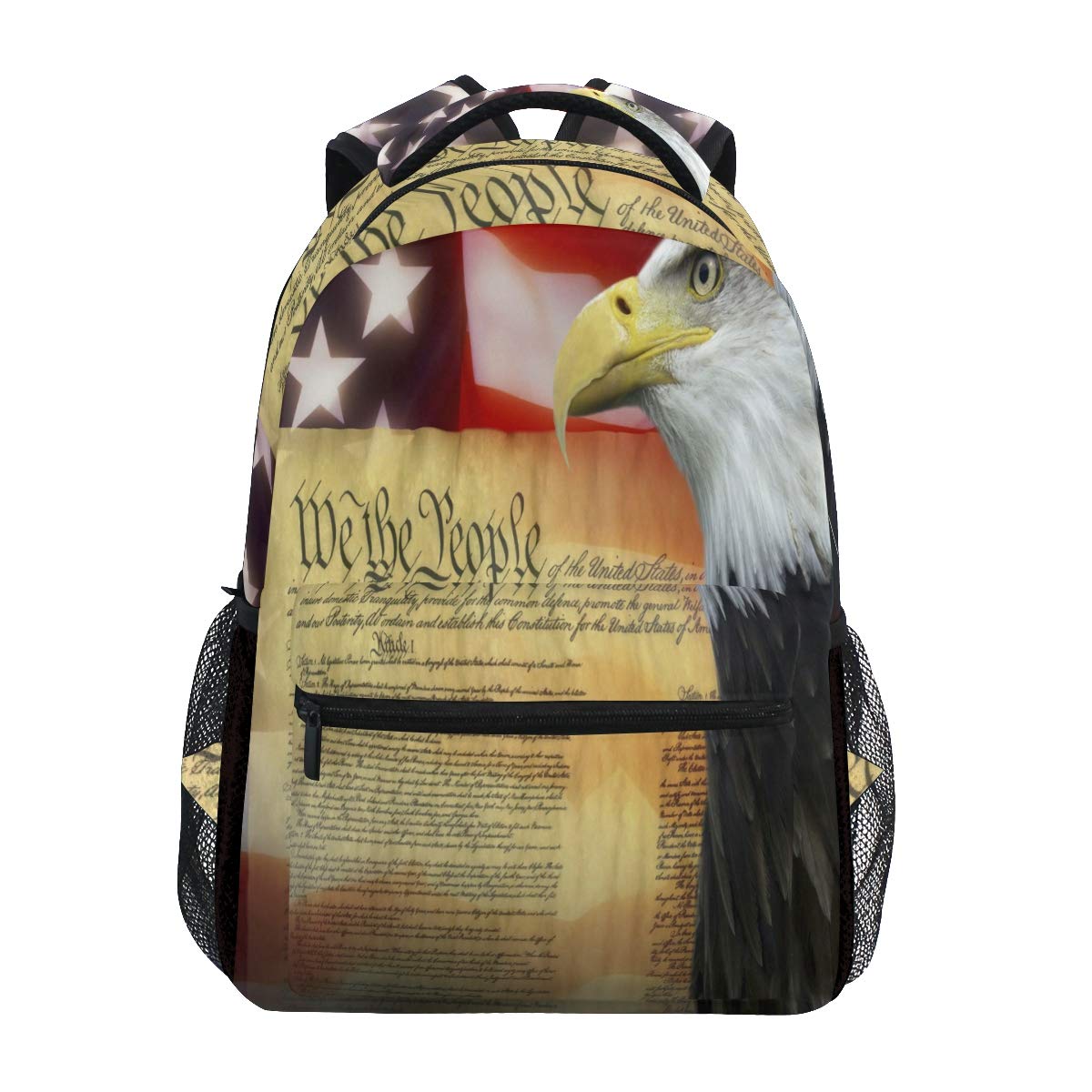 Vdsrup Patriotic Eagle Backpack - USA Flag Design Laptop Book Bag for Men & Women | Durable Lightweight Travel & Sports Daypack | Perfect for 4th of July, Independence Day, School & Outdoor Adventures