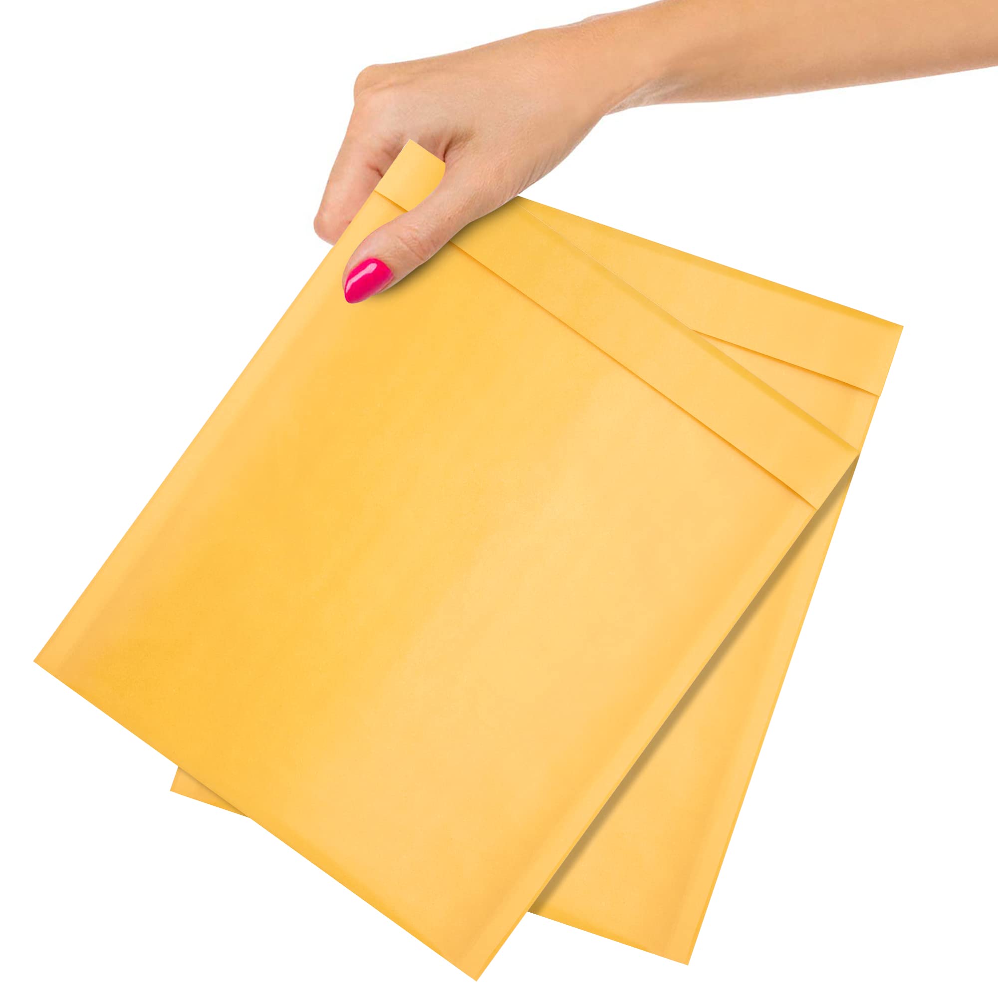 ABC PACK & SUPPLY 8.5x13 Inch Kraft Bubble Mailers - 400 Pack Yellow Self-Seal Padded Envelopes with Bubble Cushioning & Self-Adhesive Tape | Perfect for Shipping Small Items, Ecommerce Packages, Documents & Gifts