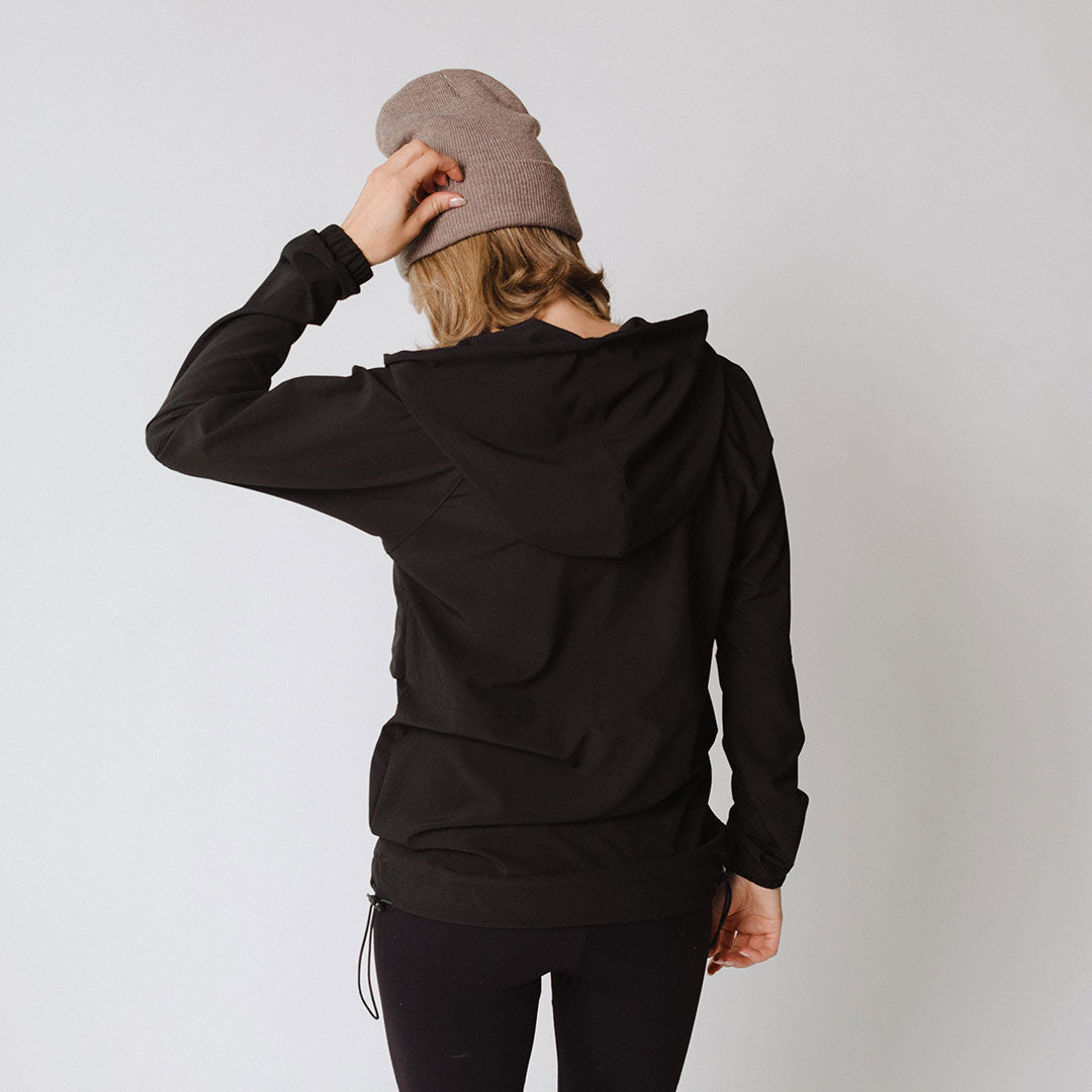 Utah Anorak Jacket for Men & Women - Waterproof Windproof Outdoor Hooded Parka - Perfect for Hiking, Camping & Winter Adventures (Black)