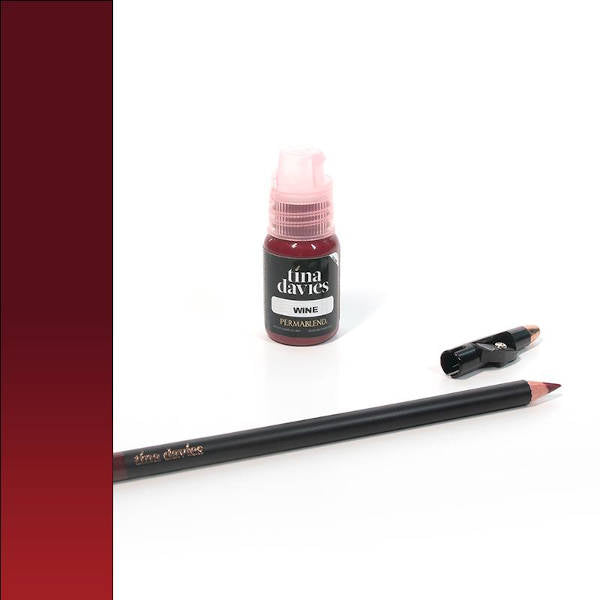 Perma Blend Tina Davies Wine Pencil & Pigment - Professional Tattoo Makeup for Eyebrows & Lips | Perfect for Permanent Cosmetics & Microblading