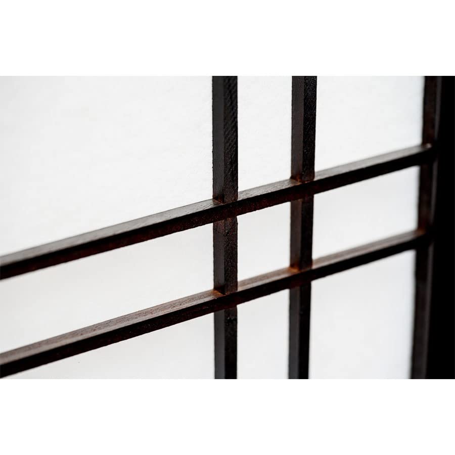 Legacy Decor 3-Panel Room Divider - Shoji Style Privacy Screen with Espresso Finish Lattice Design for Bedroom, Office & Living Room Separation