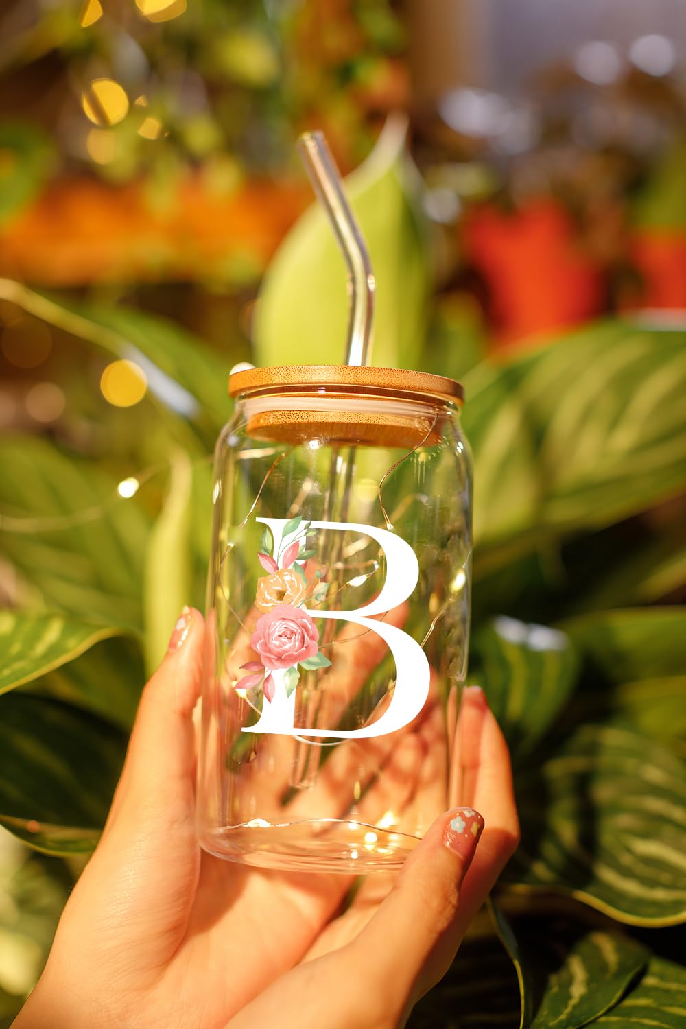 Personalized Monogrammed Glass Coffee Mug - Custom 16oz Birthday Gift for Women, Friends, Girls - Unique Galentines Gift for Her - Perfect for Coffee, Tea & Hot Drinks at Home or Office