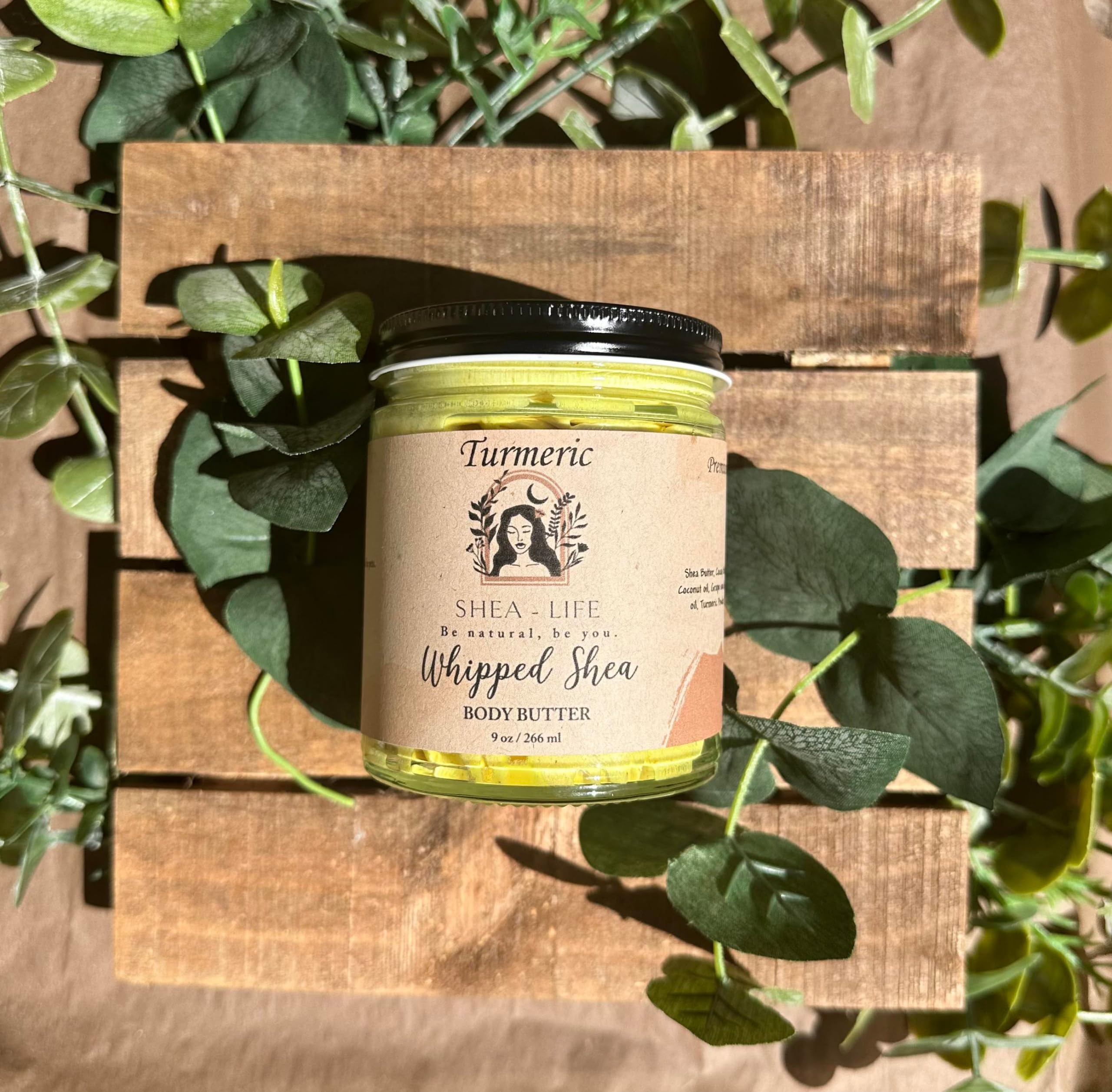 Organic Turmeric Whipped Shea Body Butter for Glowing Skin - Reduces Swelling & Redness - Natural Skincare for Dry, Sensitive Skin - Perfect for Daily Moisturizing & Post-Workout Recovery