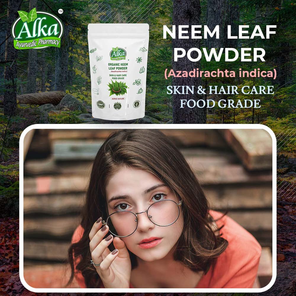 Pure Natural Neem Leaf Powder for Healthy Hair & Skin Care | Ayurvedic Treatment for Acne & Scalp Cleansing | Organic Face Pack for Men & Women | 100g | Perfect for Daily Skincare Routine & Hair Treatment