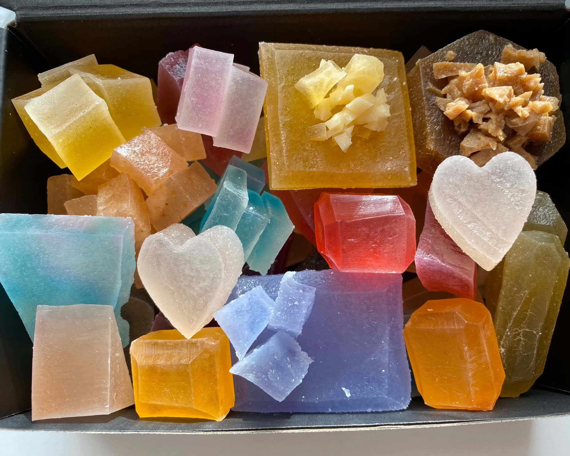 16-18 Pcs Edible Treasure Box - Kohakutou Crystal Candy, Vegan Gemstone Candy, ASMR Snacks for Parties, Gifts & DIY Jewelry Making