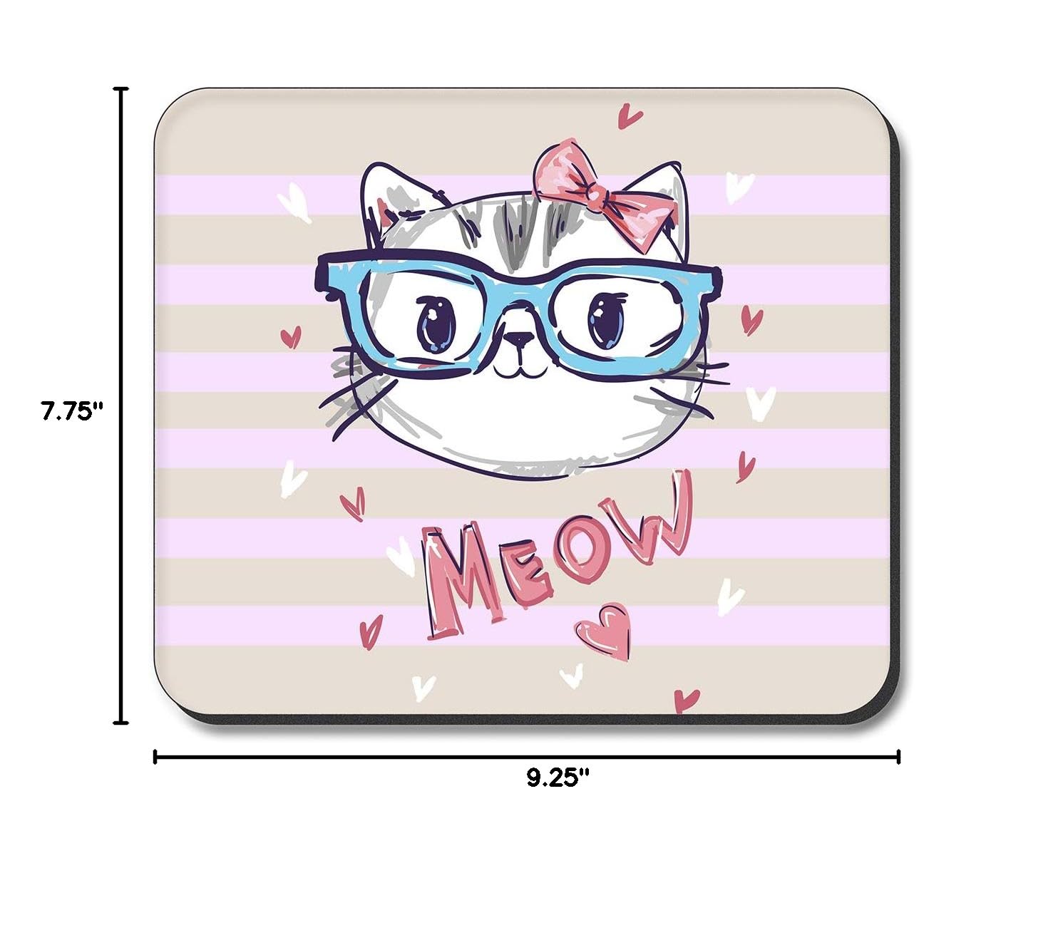 Artistic Cat Meow Design Mouse Pad - Non-Slip Gaming & Office Desk Mat for Computers, Laptops - Perfect for Work, Gaming & Home Office Use