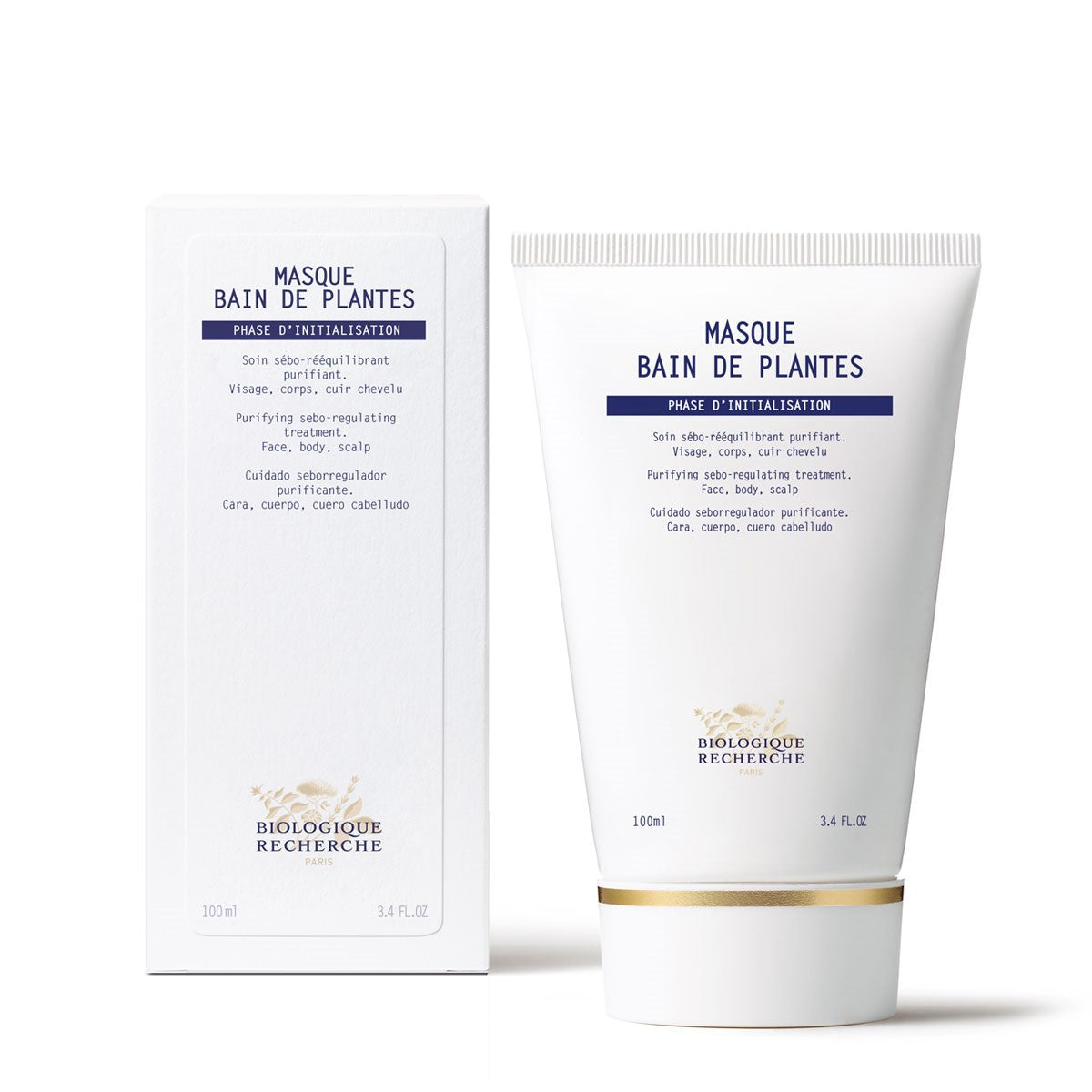 Purifying Sebo Regulating Face Mask with Plant Extracts - 3.4oz/100ml for Oily & Acne-Prone Skin | Deep Cleansing & Pore Minimizing Treatment