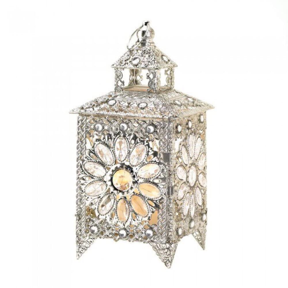 Elegant Crown Jewels Candle Lantern - Vintage Style Glass Candle Holder for Home Decor, Wedding Centerpieces & Romantic Ambiance