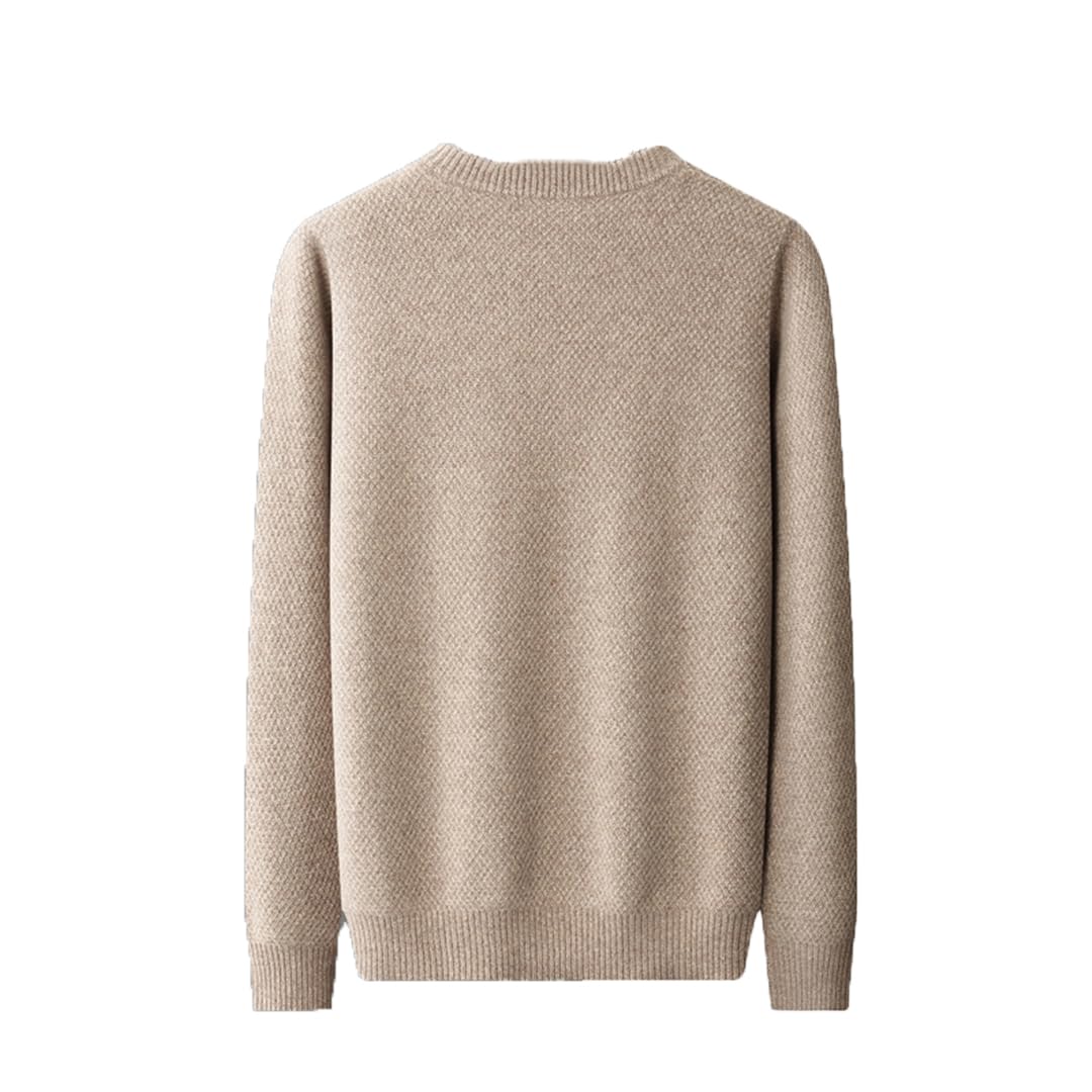 Premium Men's Cashmere Sweater - Slim Fit Round Neck Solid Color Pullover | Lightweight Winter Warm Knitwear for Office, Travel & Casual Outfits
