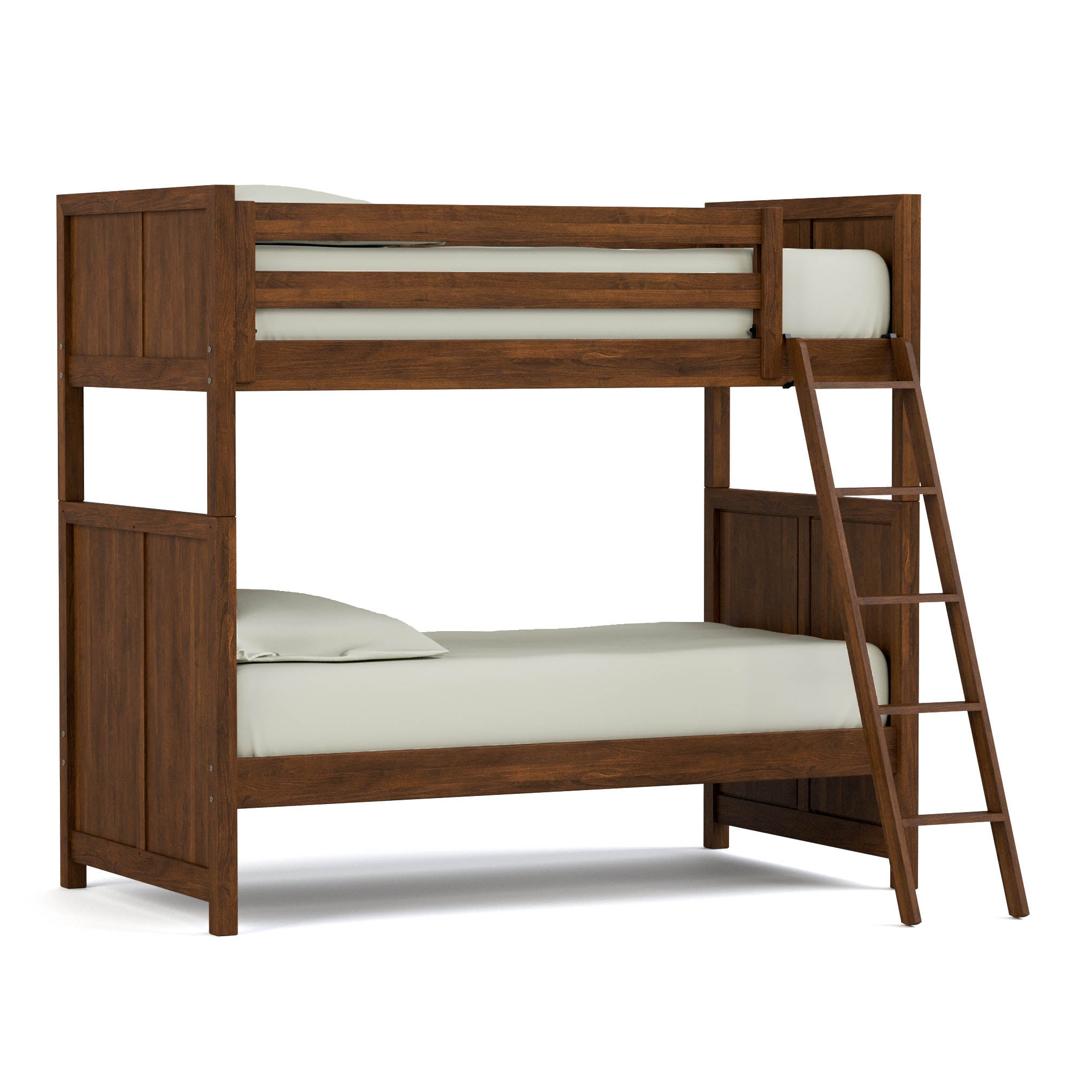 Dwyer Twin Over Twin Bunk Bed Set with Ladder & Guardrail - Sturdy Wooden Bunk Beds for Kids, Teens & Adults - Perfect for Small Bedrooms, Dorms & Guest Rooms