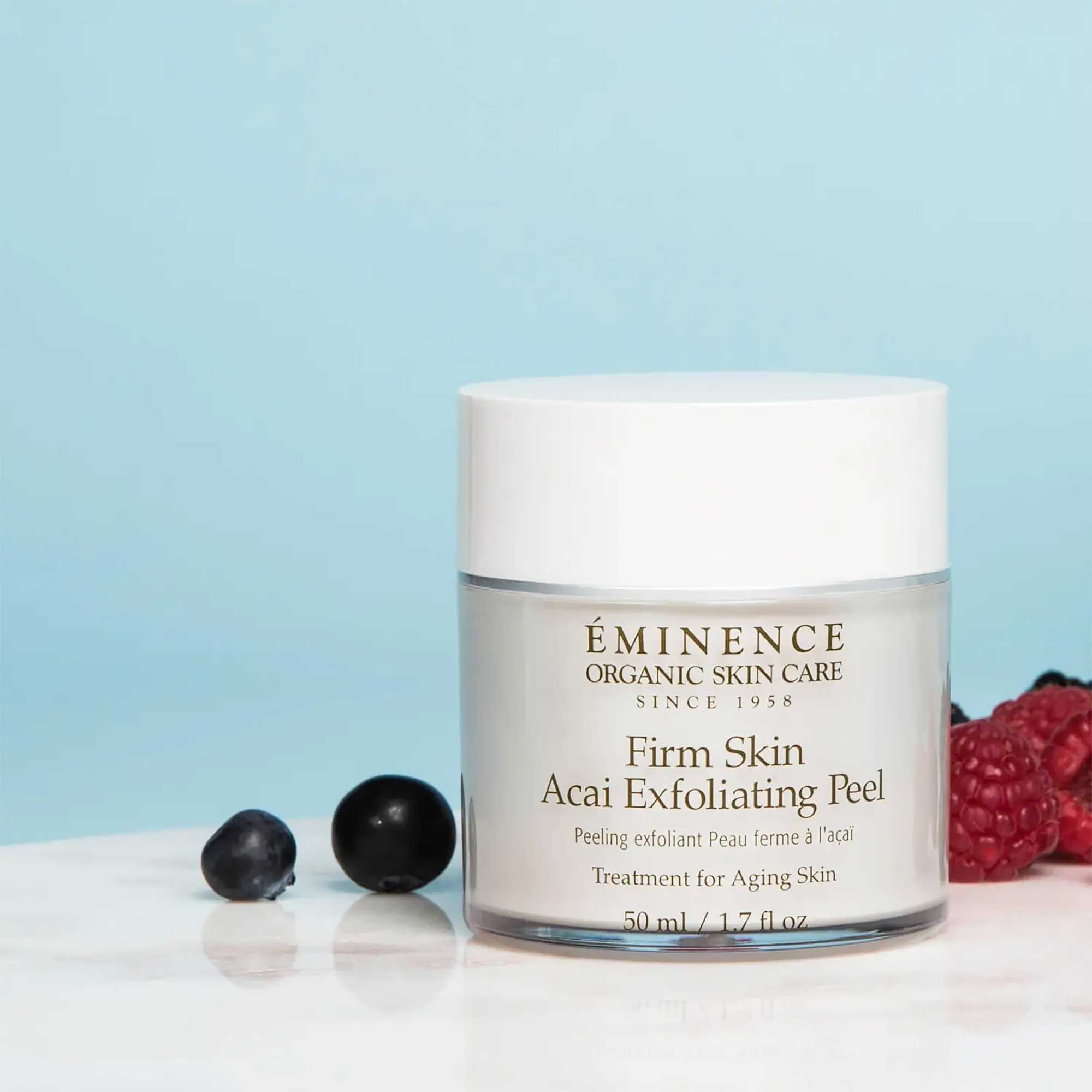 Eminence Organics Firm Skin Acai Exfoliating Peel - Natural Face Exfoliator for Glowing Skin | Gentle Chemical Peel for Sensitive Skin | Perfect for Daily Skincare Routine & Spa Treatments