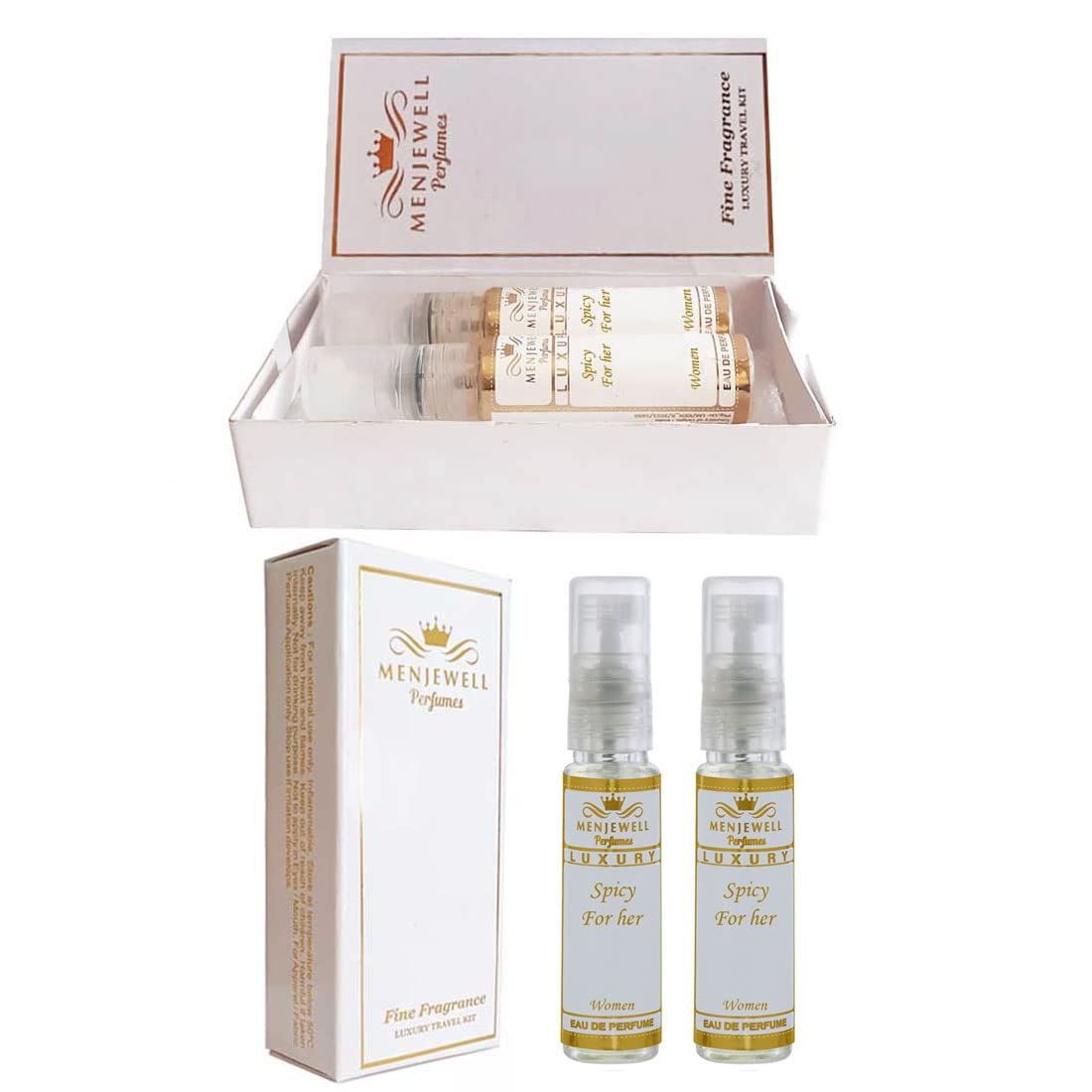 Menjewell Spicy Long Lasting Perfume Spray for Women - Eau de Parfum, 20ml Mini Travel Size, All Day Fresh Scent, Pocket-Friendly | Perfect for Daily Wear, Office, Date Night & Gifting