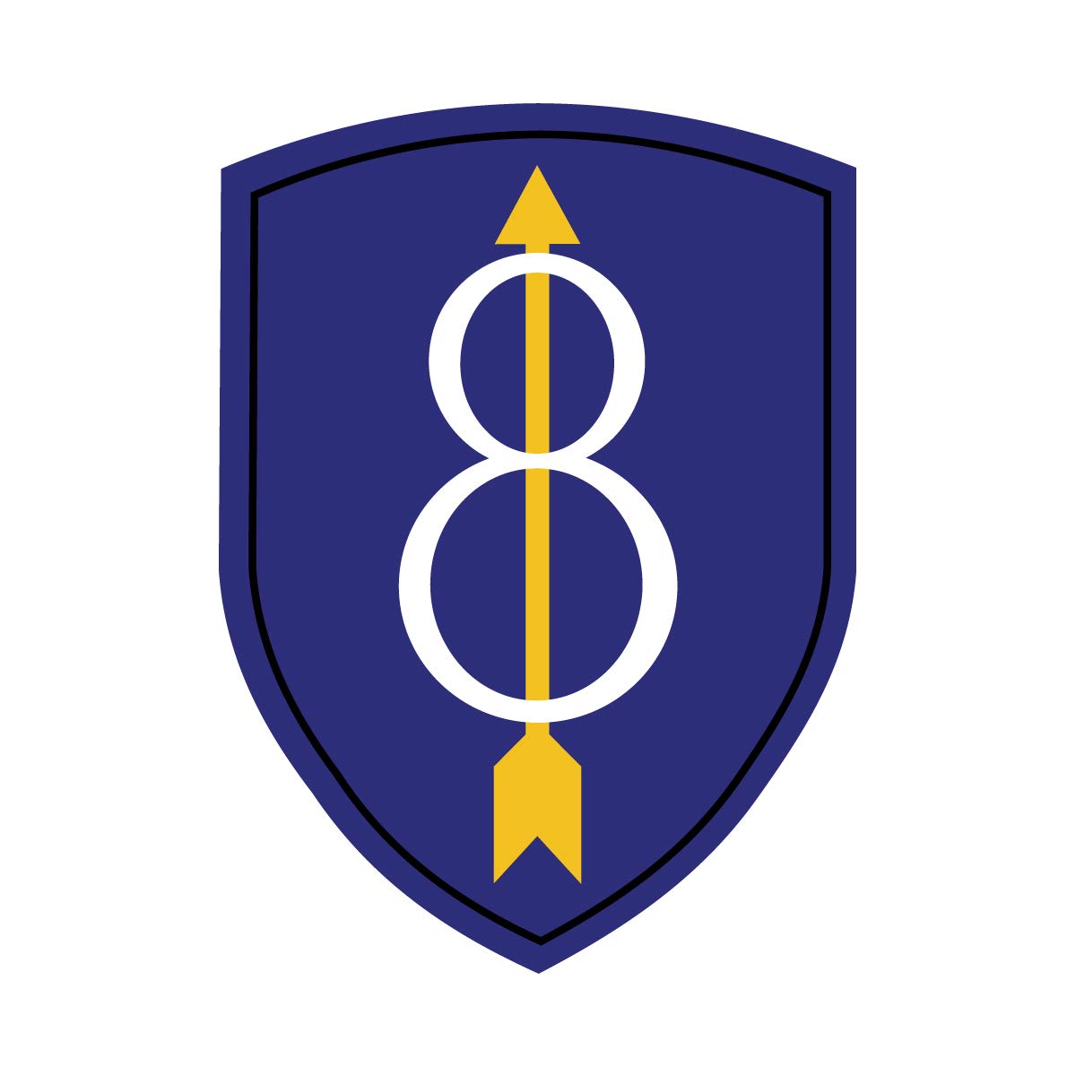 8th Infantry Division US Army 3-Inch Full Color Vinyl Decal - Patriotic Military Sticker for Laptop, Car, Water Bottle & DIY Projects