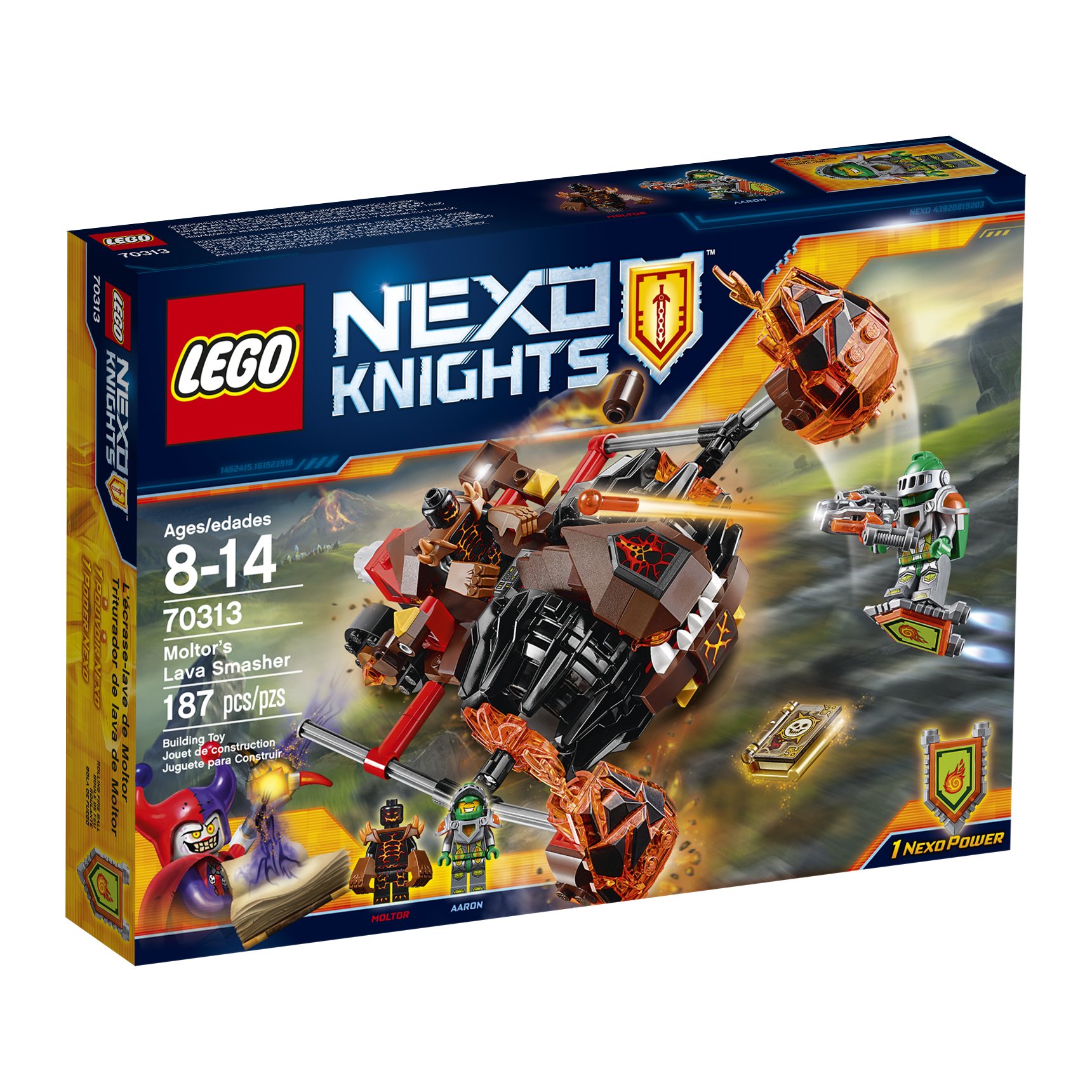 LEGO Nexo Knights Moltor's Lava Smasher Building Kit - 187 Pieces | Creative Construction Toy for Kids Ages 7-12 | Battle-Themed Playset for Knights & Castle Adventures