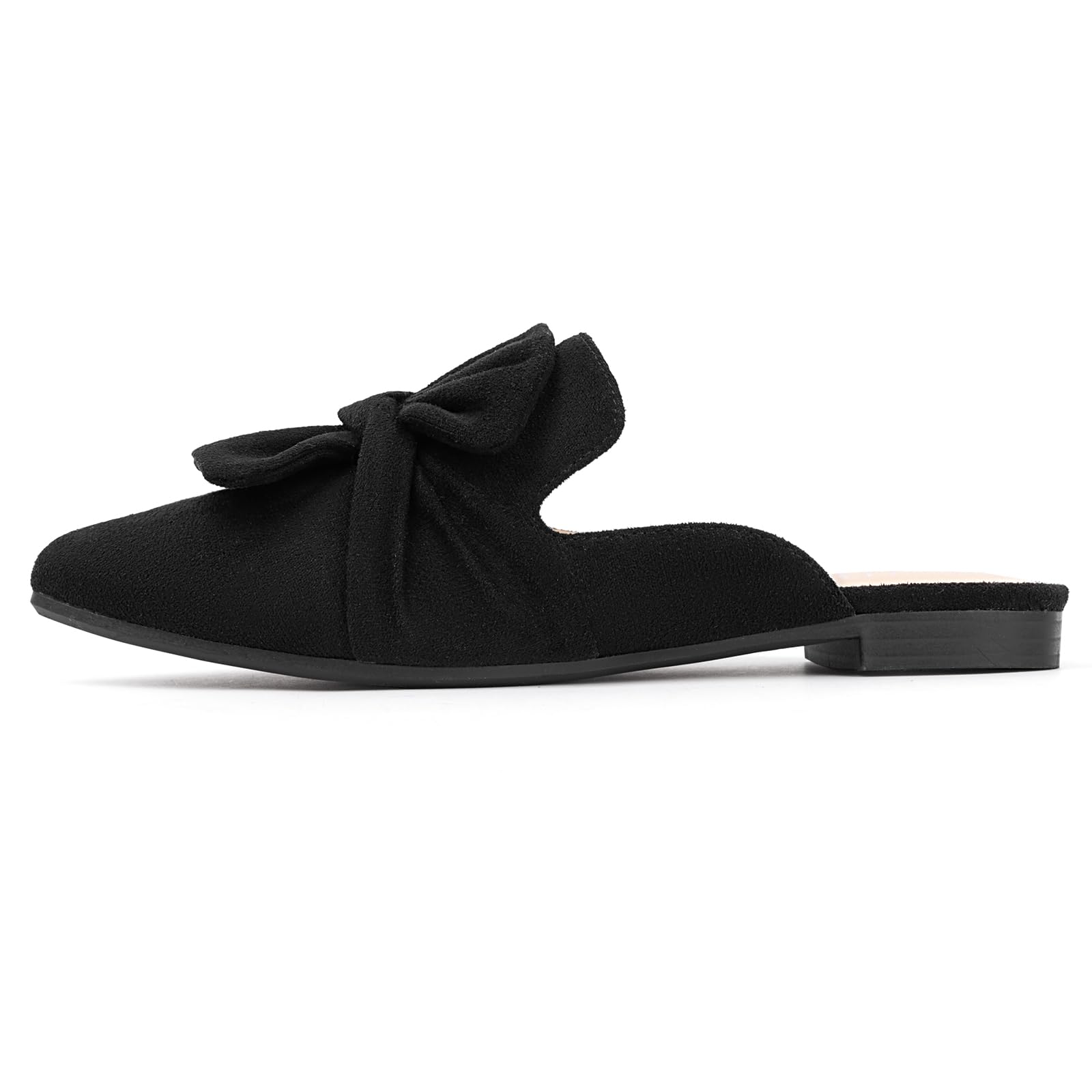 Comfortable Women's Pointed Toe Mules - Slip On Backless Loafers with Bow for Casual Wear & Office | MUSSHOE