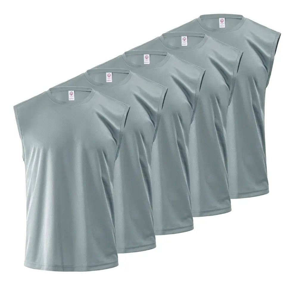 5 Pack Men's Sleeveless Shirt Vests - Breathable Athletic Tank Tops for Gym, Running & Summer Outdoor Activities
