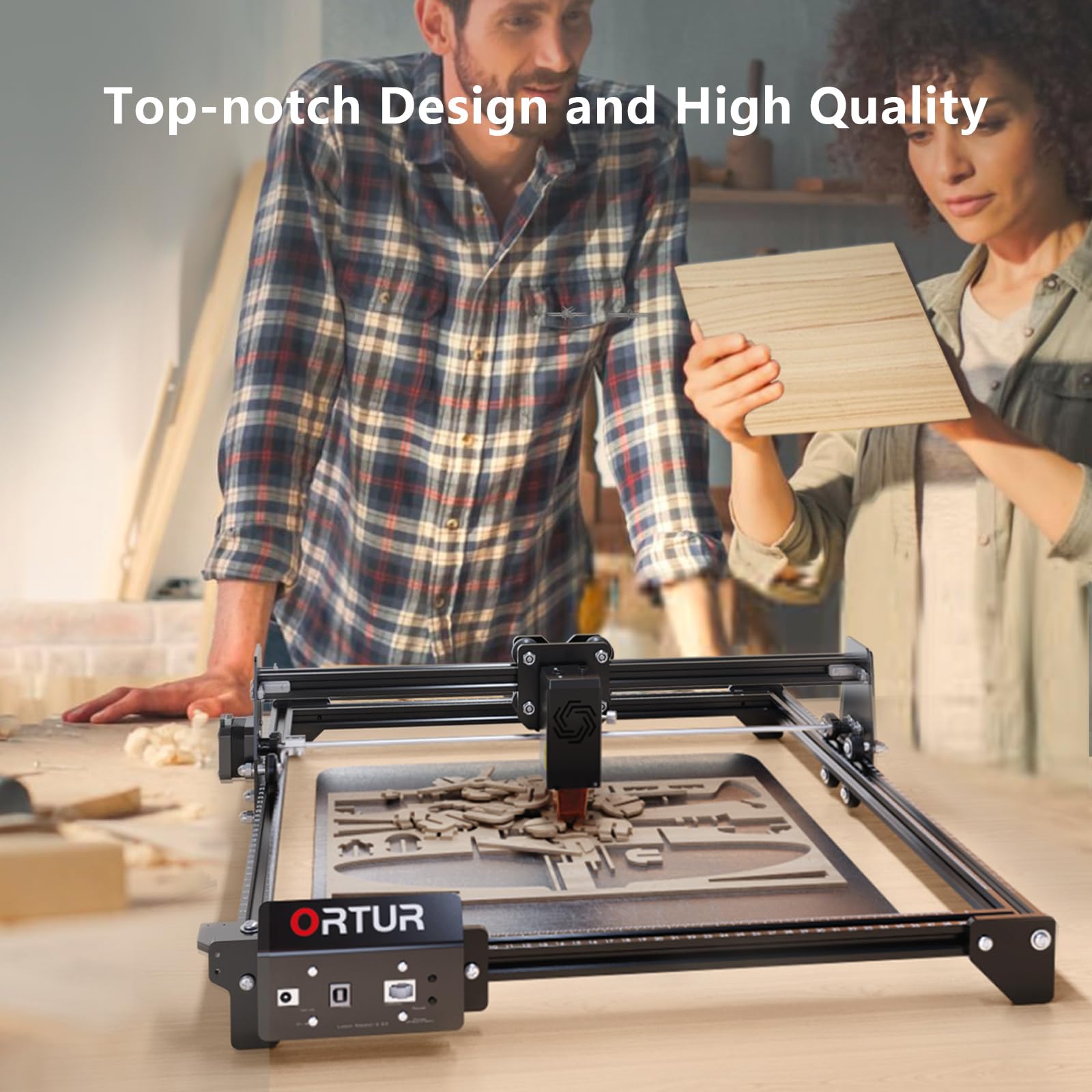 Ortur Laser Master 2 S2 LU2-10A 72W High Precision Laser Engraver & Cutter - 10W Output, 0.05x0.1mm Compressed Spot for Wood, Metal, Acrylic - Perfect for DIY Crafts, Sign Making & Personalized Gifts