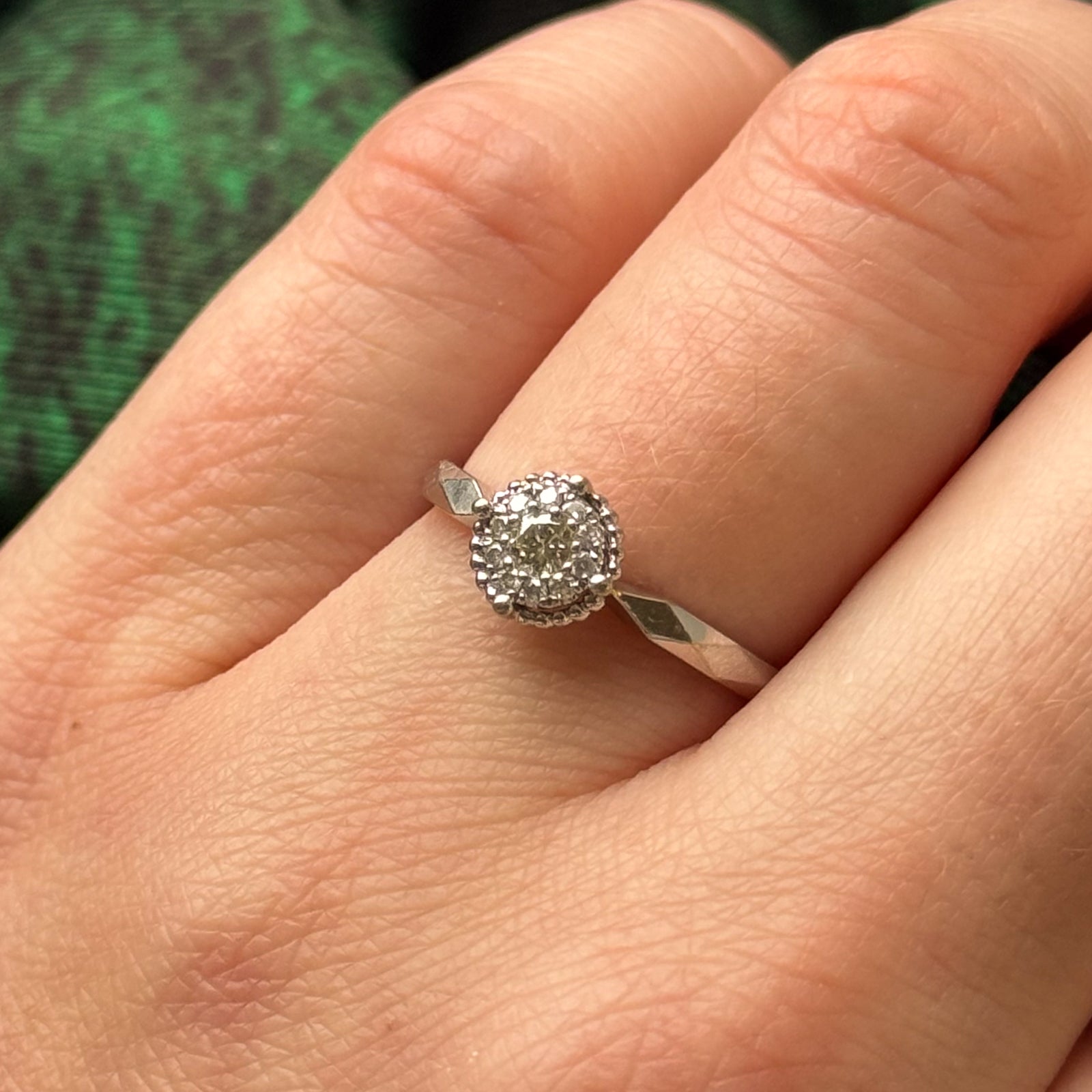 0.14ctw Diamond Halo Engagement Ring - Size 6.5 | Elegant Wedding Band for Women | Perfect for Proposals, Anniversaries & Special Occasions