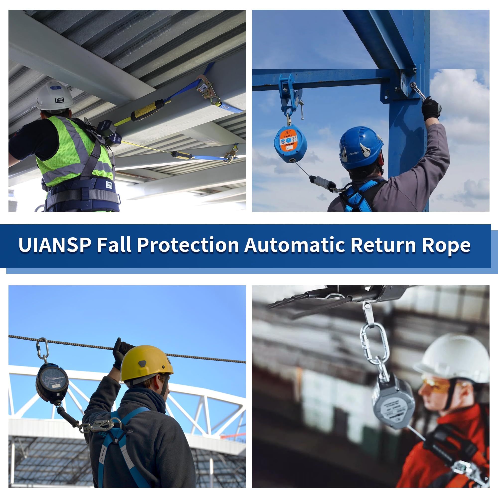 Self Retracting Lifeline - Retractable Fall Arrest Lanyard for Construction & Roofing Safety with External Shock Absorber | OSHA Compliant Fall Protection Equipment for Roofers, Construction Workers & Industrial Use