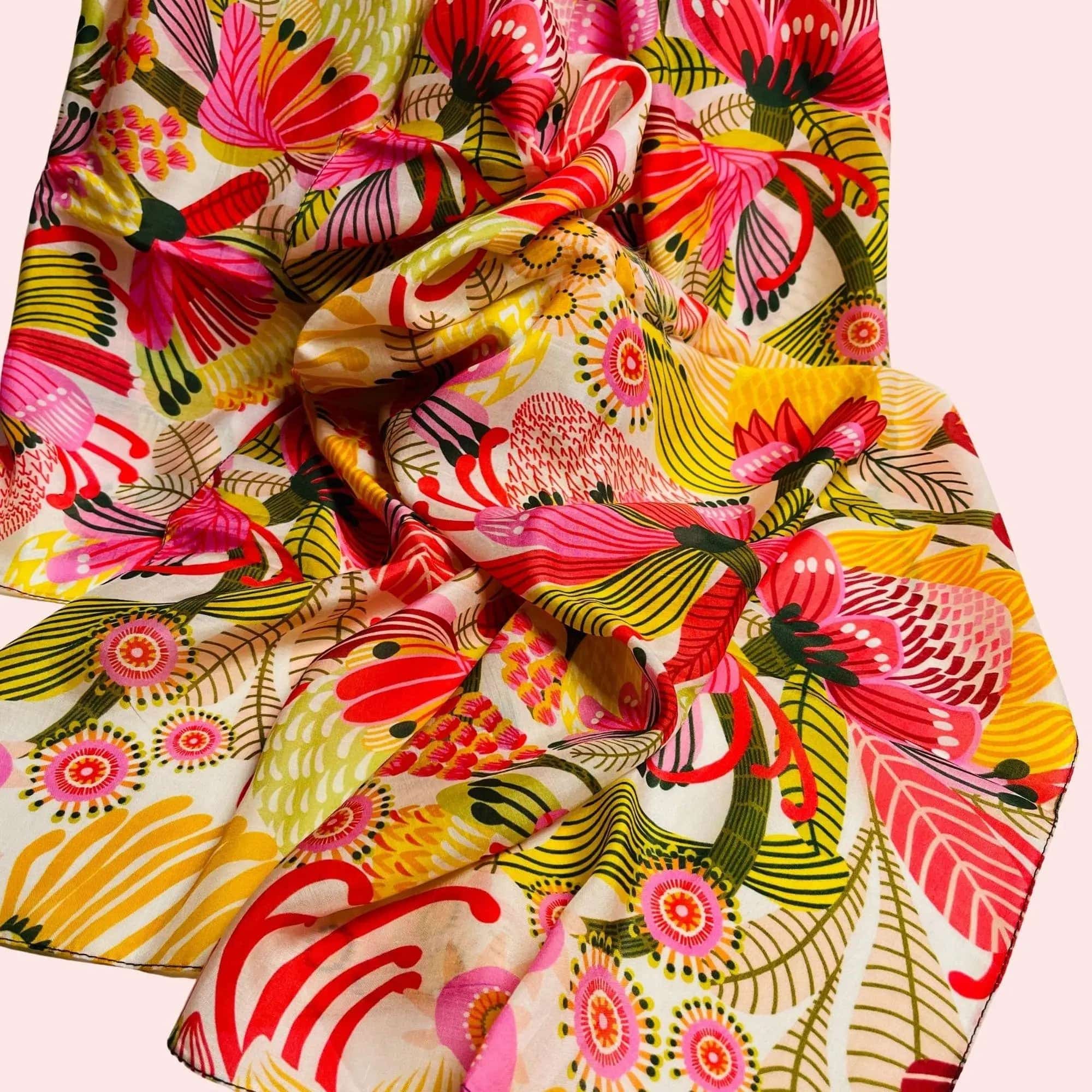 Garden of Eden Silk Scarf - Luxury Women's Fashion Accessory for Parties, Weddings & Special Occasions