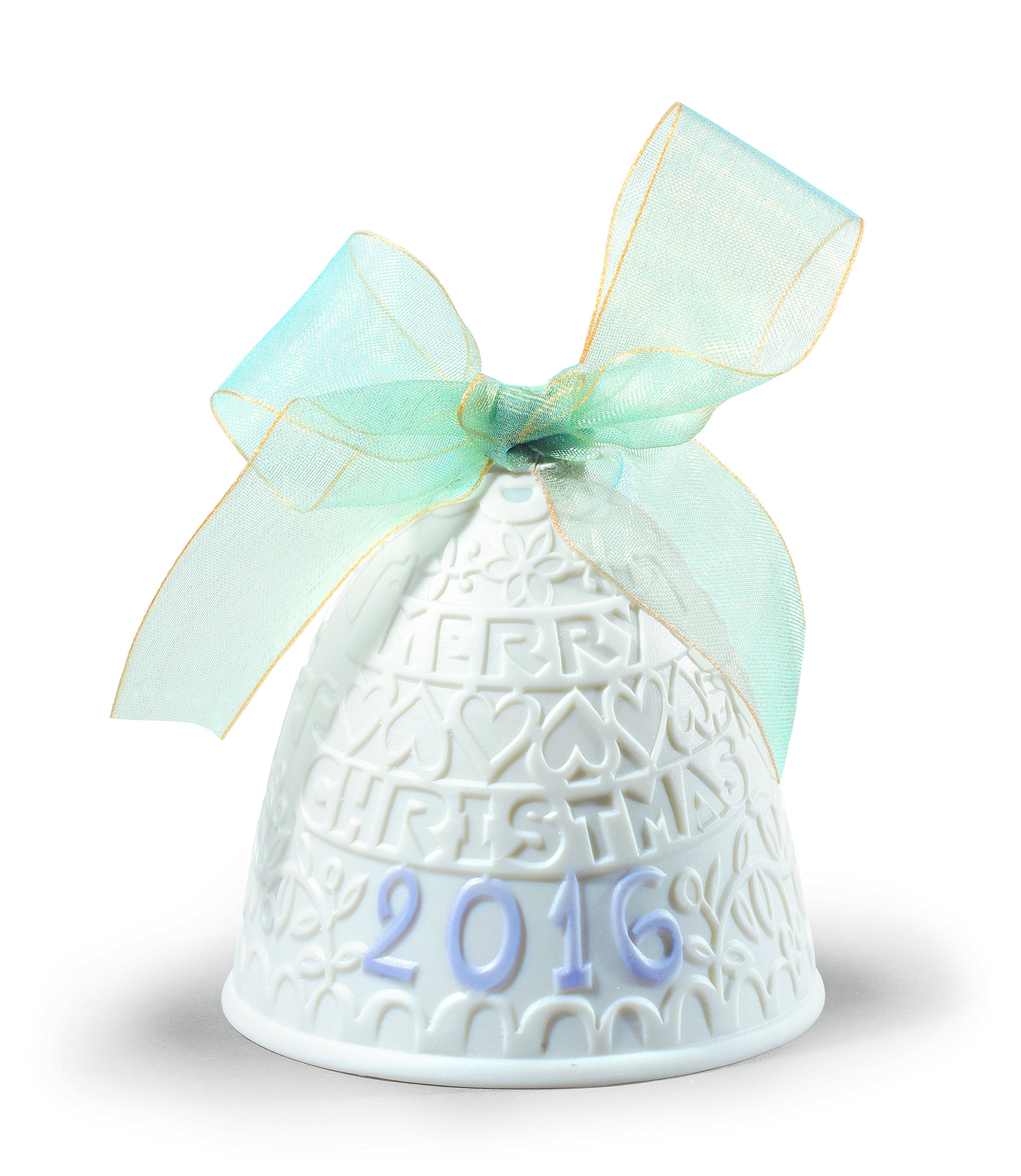 Lladro 2016 Annual Christmas Bell #18409 - Handcrafted Porcelain Holiday Ornament for Tree Decor & Festive Gift Giving
