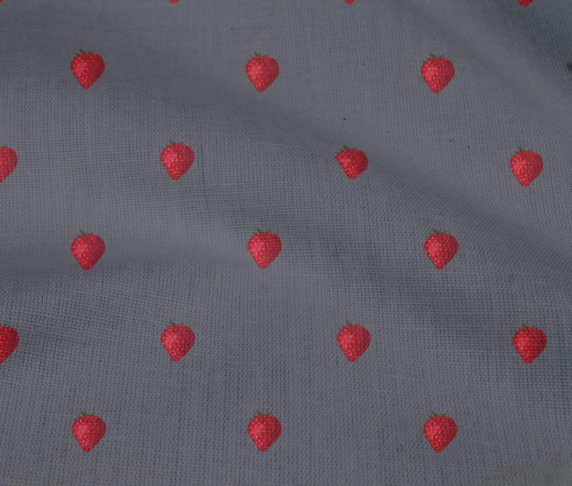 Premium Cotton Flex Fabric - Strawberry Fruit Printed Craft Material - 40 Inch Wide for DIY Sewing, Quilting, and Home Decor Projects