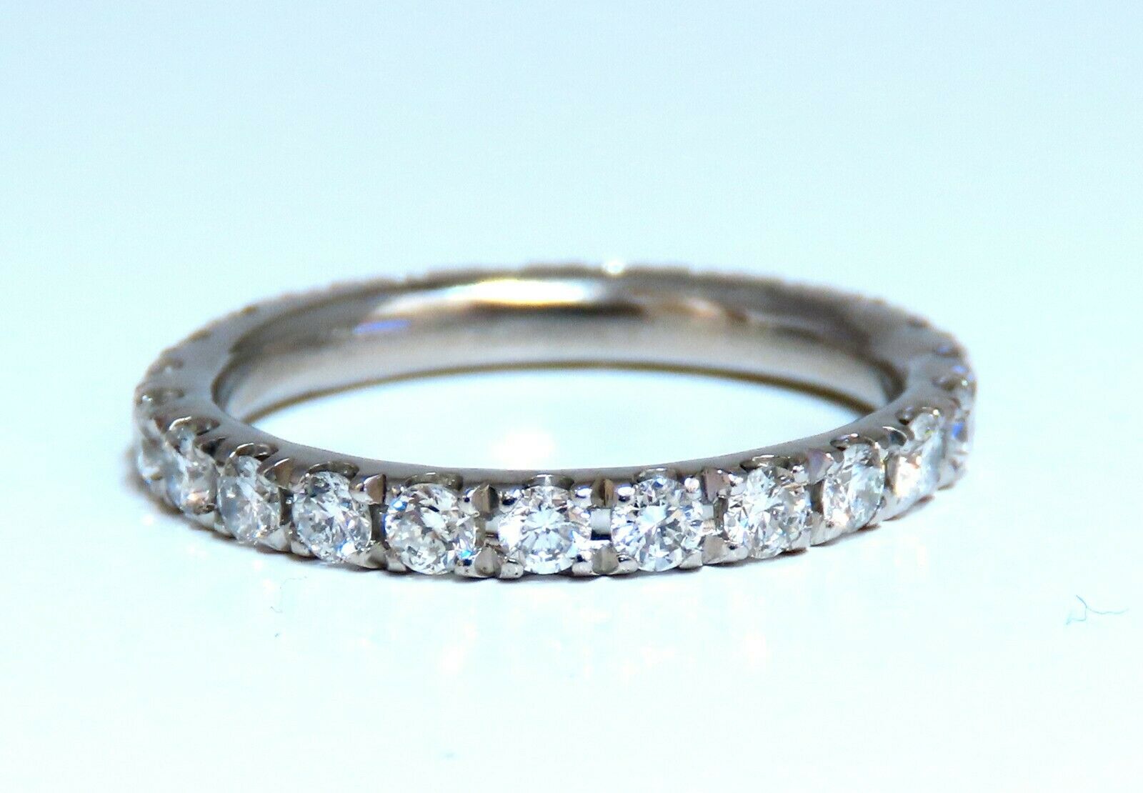 0.92ct Natural Round Diamond Eternity Ring - 14K White Gold Wedding Band for Women, Perfect for Anniversaries & Proposals