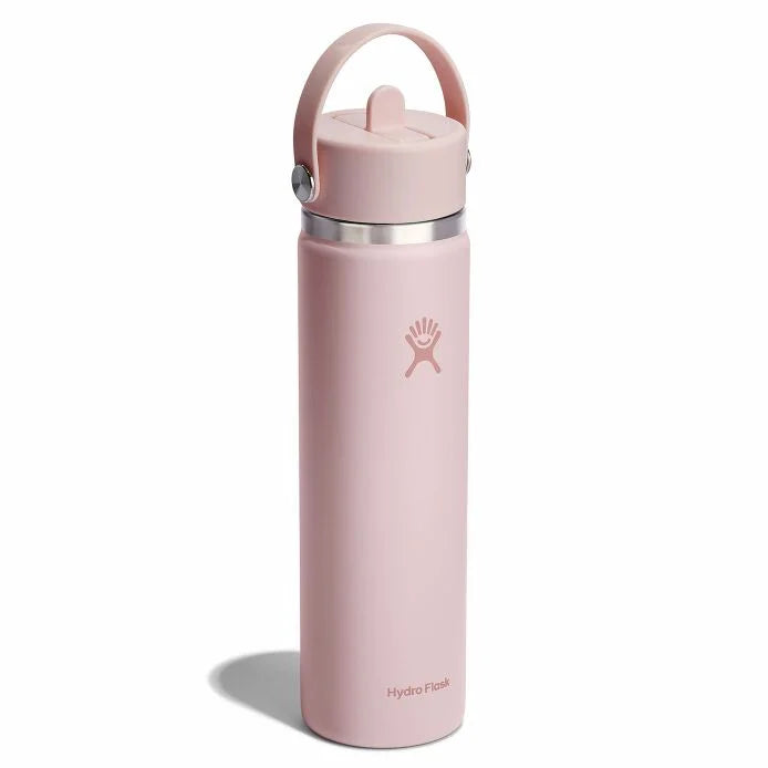 24 oz Wide Mouth Water Bottle with Flex Straw Cap - Leak Proof & BPA Free - Perfect for Gym, Hiking, Travel & Everyday Hydration