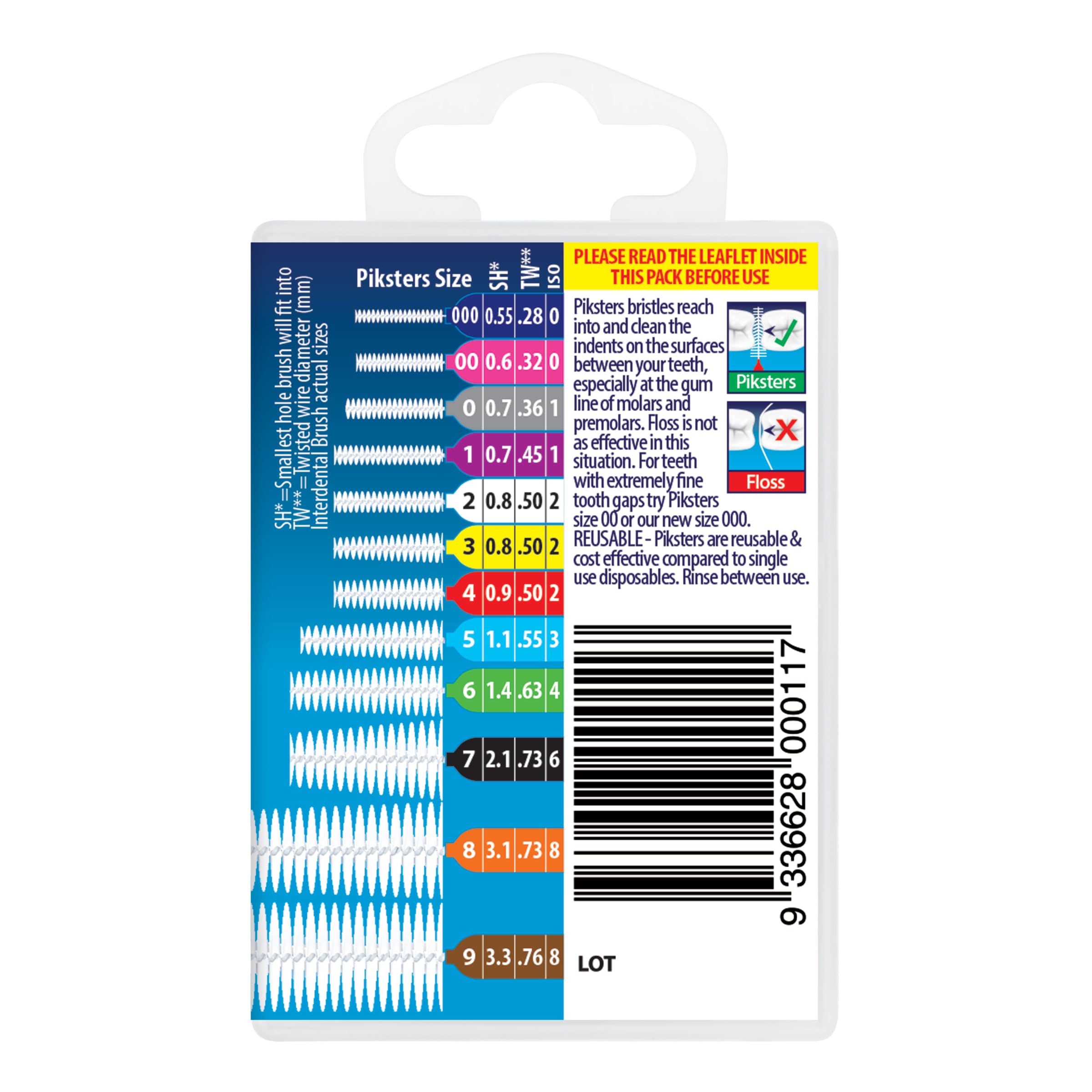 Piksters Interdental Brushes Size 1 - Ultra Soft Bristle Dental Picks for Tight Teeth Gaps, Plaque Removal & Braces Care (40 Pack) | Perfect for Travel, Daily Oral Hygiene & Orthodontic Maintenance