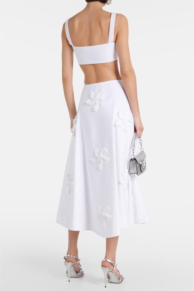 3D Floral Print High Waist Skirt with Pockets - Women's A-Line Summer Skirt for Casual Outings, Beach Vacations and Date Nights