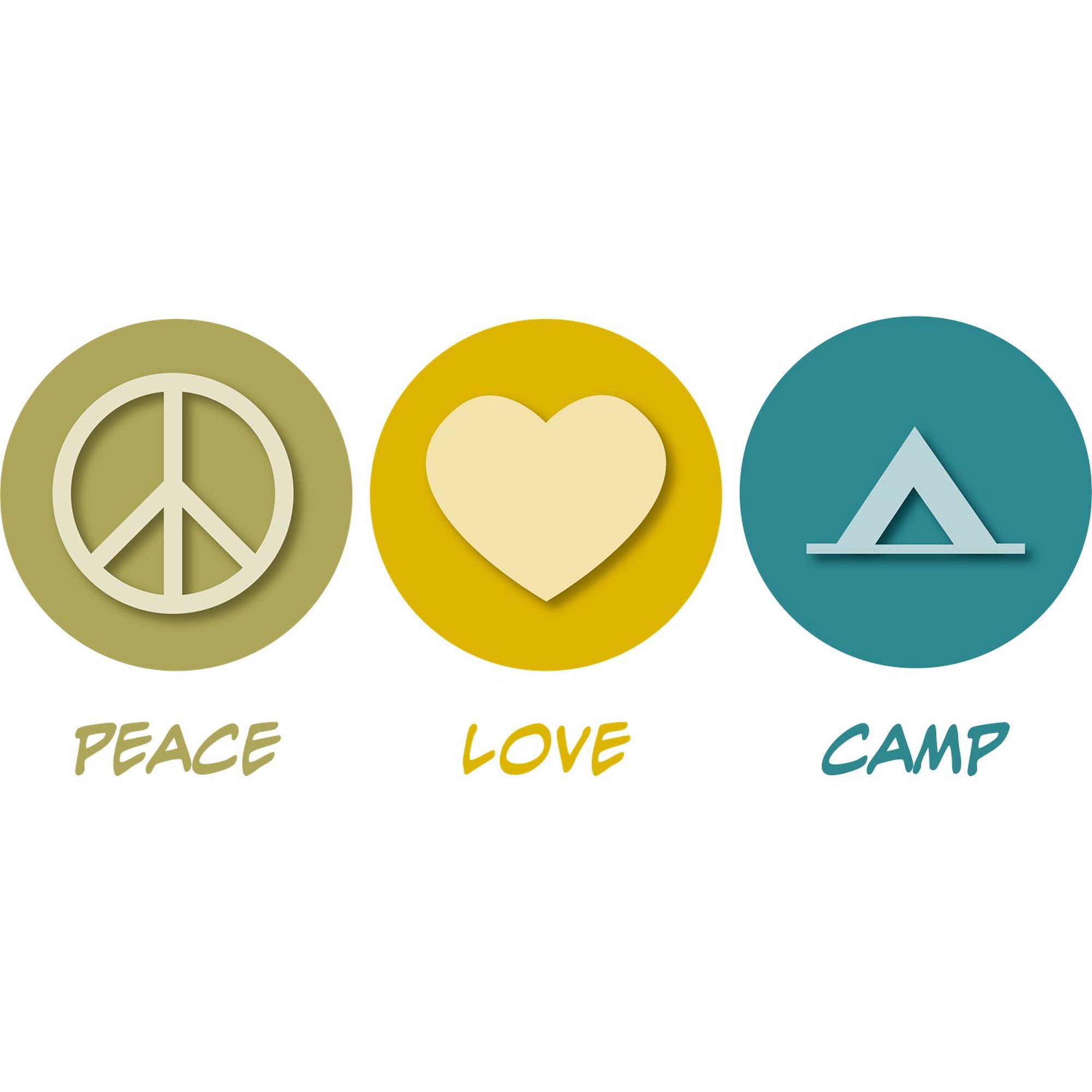 Peace Love Camp Oval Sticker - Waterproof Vinyl Decal for Cars, Laptops, Windows | Perfect for Bumpers, Travel Mugs & Outdoor Gear
