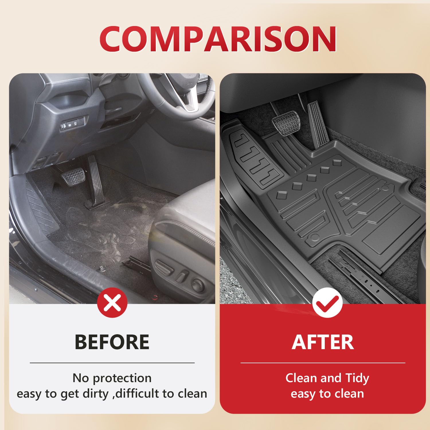 Xipoo Cargo Mat Set for 2019-2025 Toyota RAV4 - Waterproof Trunk Liner, Rear Seat Back Protector & Floor Mats | Perfect for Road Trips, Camping & Daily Use