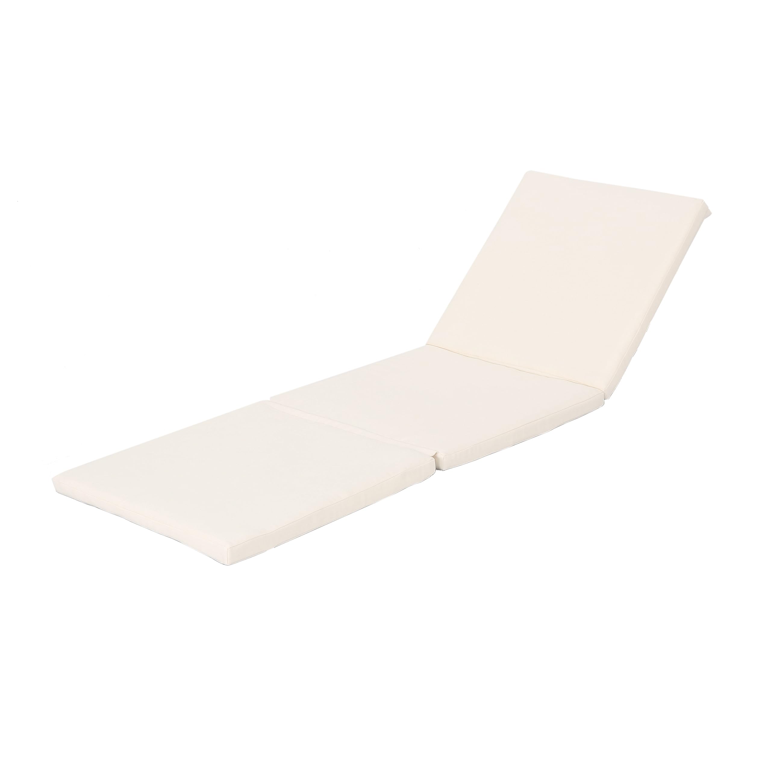 Christopher Knight Home Jamaica Outdoor Water Resistant Chaise Lounge Cushions - 2-Piece Set in Cream | Patio, Poolside & Beach Relaxation Cushions for Sunbathing & Lounging