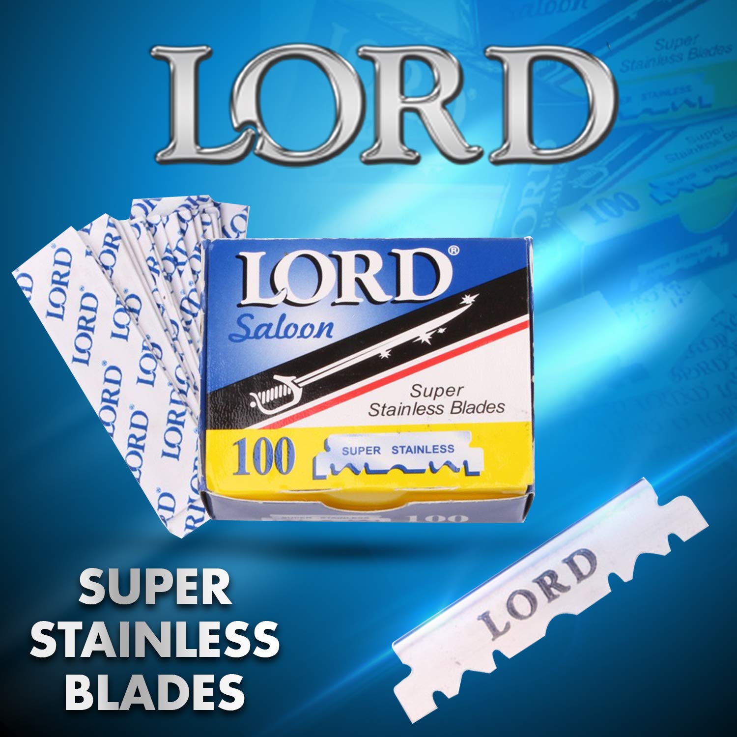 LORD Salon Super Stainless 1/2 Blade Razors - 1000 Professional Barber Blades for Hair Cutting, Shaving & Grooming | Bulk Pack for Salon, Barbershop & Personal Use