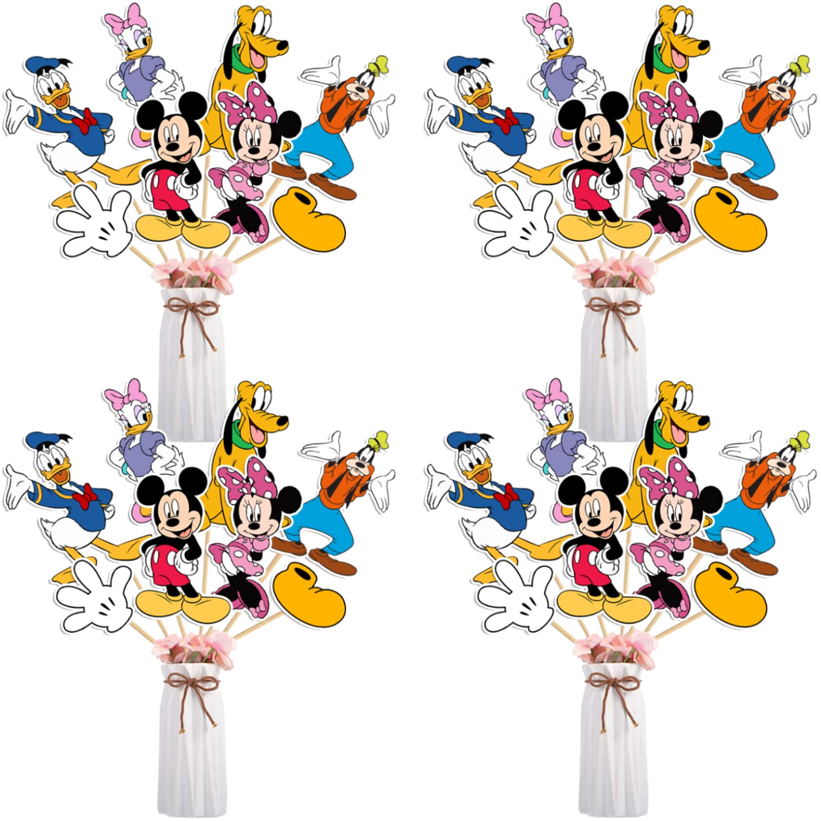 Mickey Mouse Birthday Party Decorations Kit - 32PCS Centerpieces & Party Supplies for Mickey Mouse Themed Birthday Celebrations - Perfect for Kids Birthday Parties, Baby Showers & Disney Theme Events