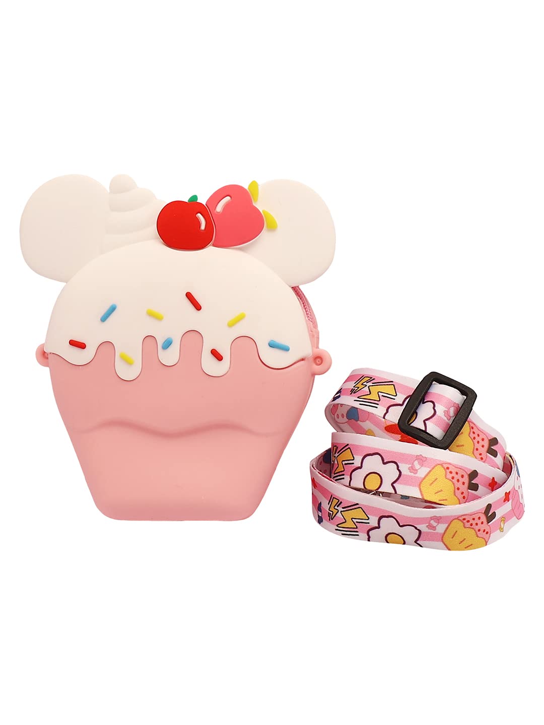 Passion Petals Apple-Shaped Kids Girls Sling Bag - Cute Silicone Crossbody Purse & Coin Pouch for Ages 2-8 - Perfect for School, Travel & Playdates