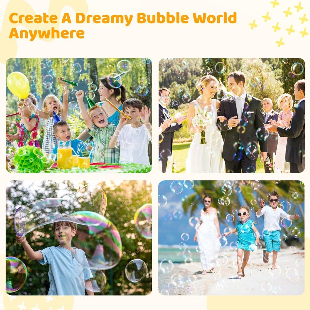 Bangcool Bubble Wands Set - 17 Piece Bubble Making Kit for Kids & Adults with Dinosaur & Shark Wands, Bubble Trays - Perfect for Birthday Parties, Outdoor Play, Summer Activities & Family Fun